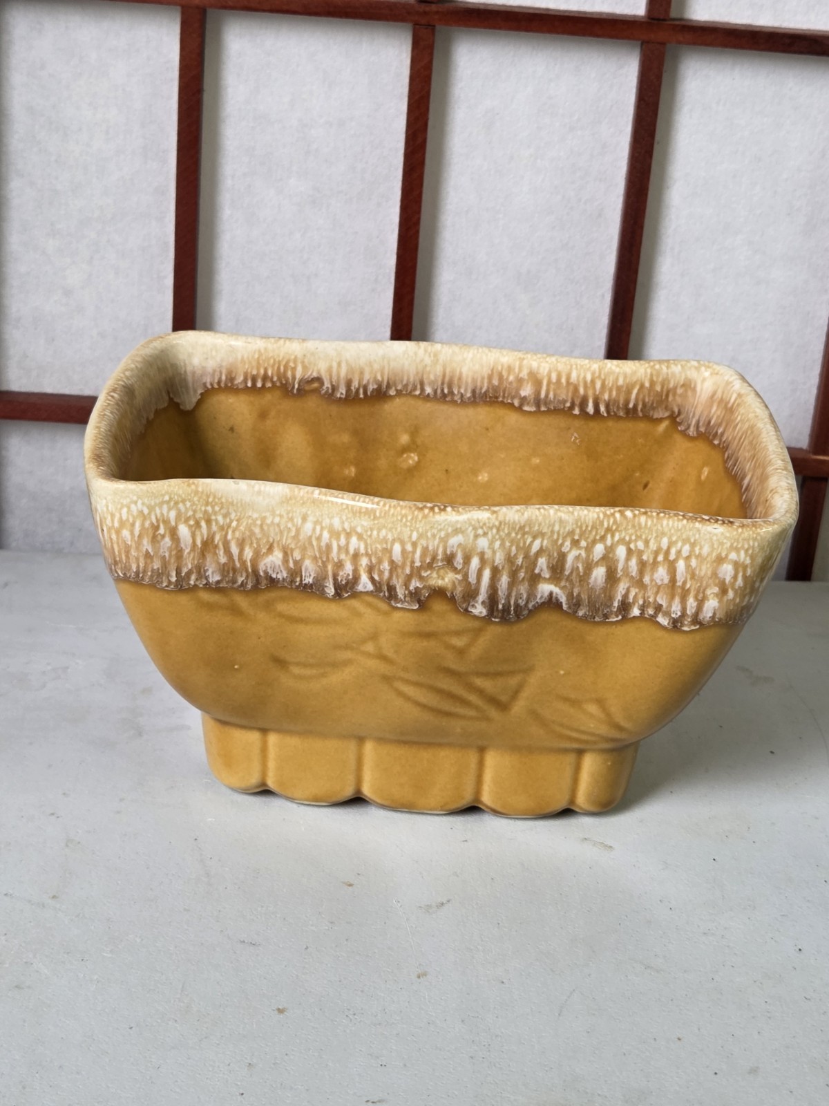 Vintage Two Tone Pottery Planter Glazed Signed CP 4806 USA Cookson Roseville OH