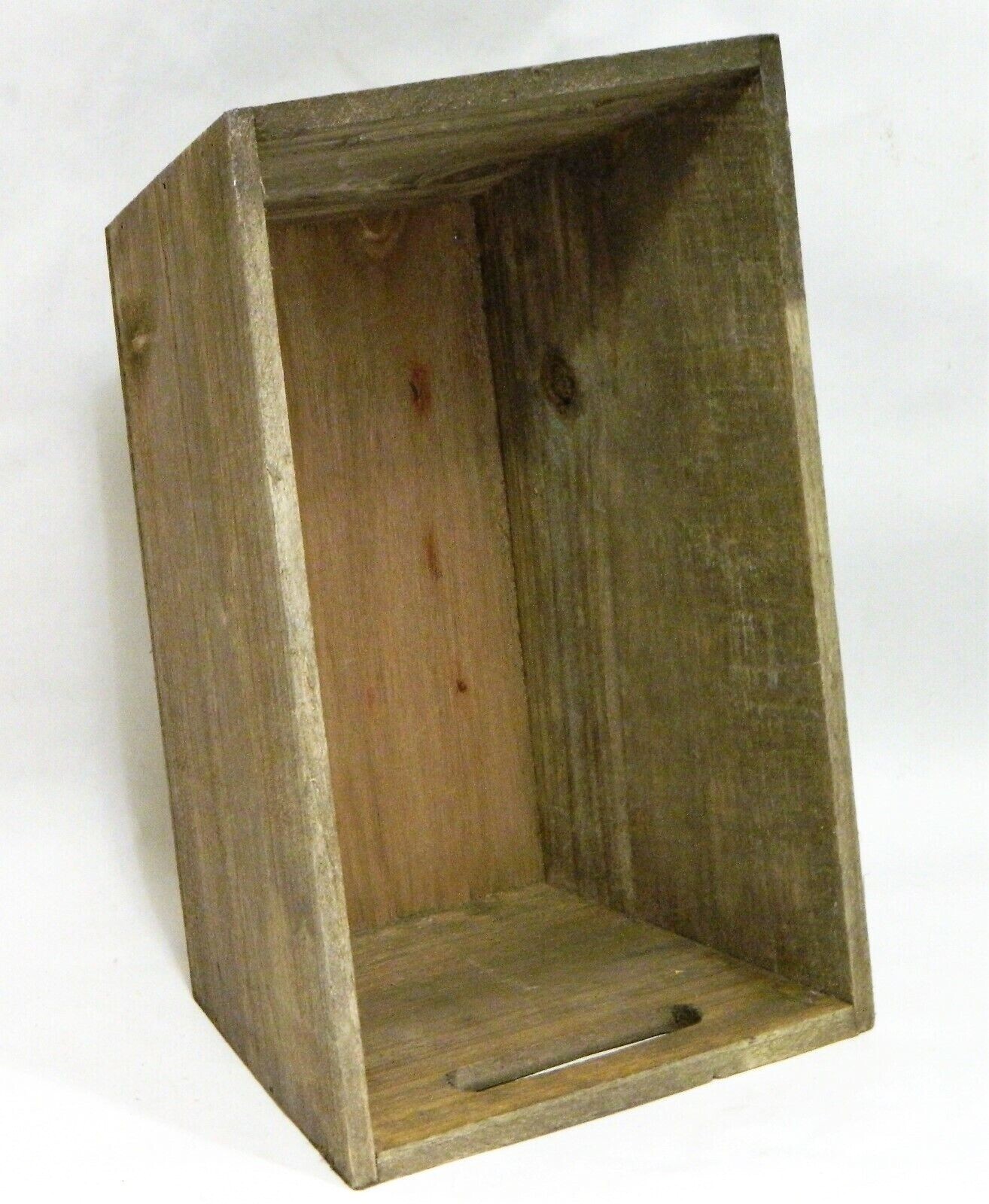 Wood Planter Flower Box French Script Handles 10.75" Container