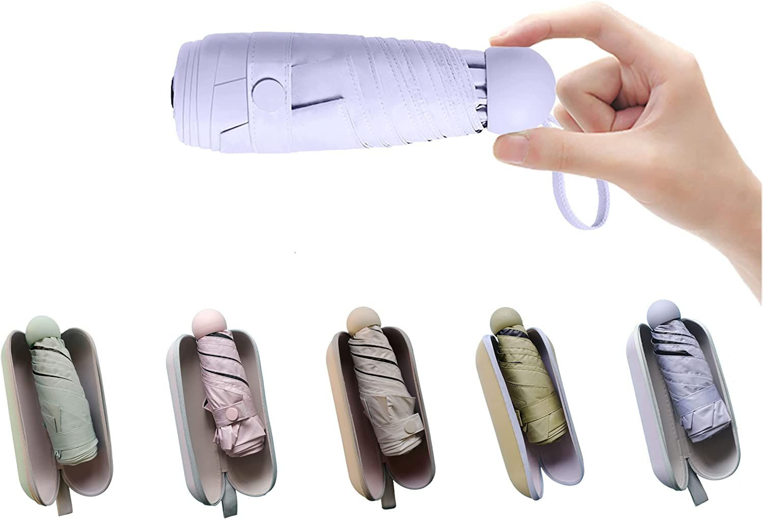 BAODINI Travel Mini Umbrella for Purse With Case-Small Mini, Select Color