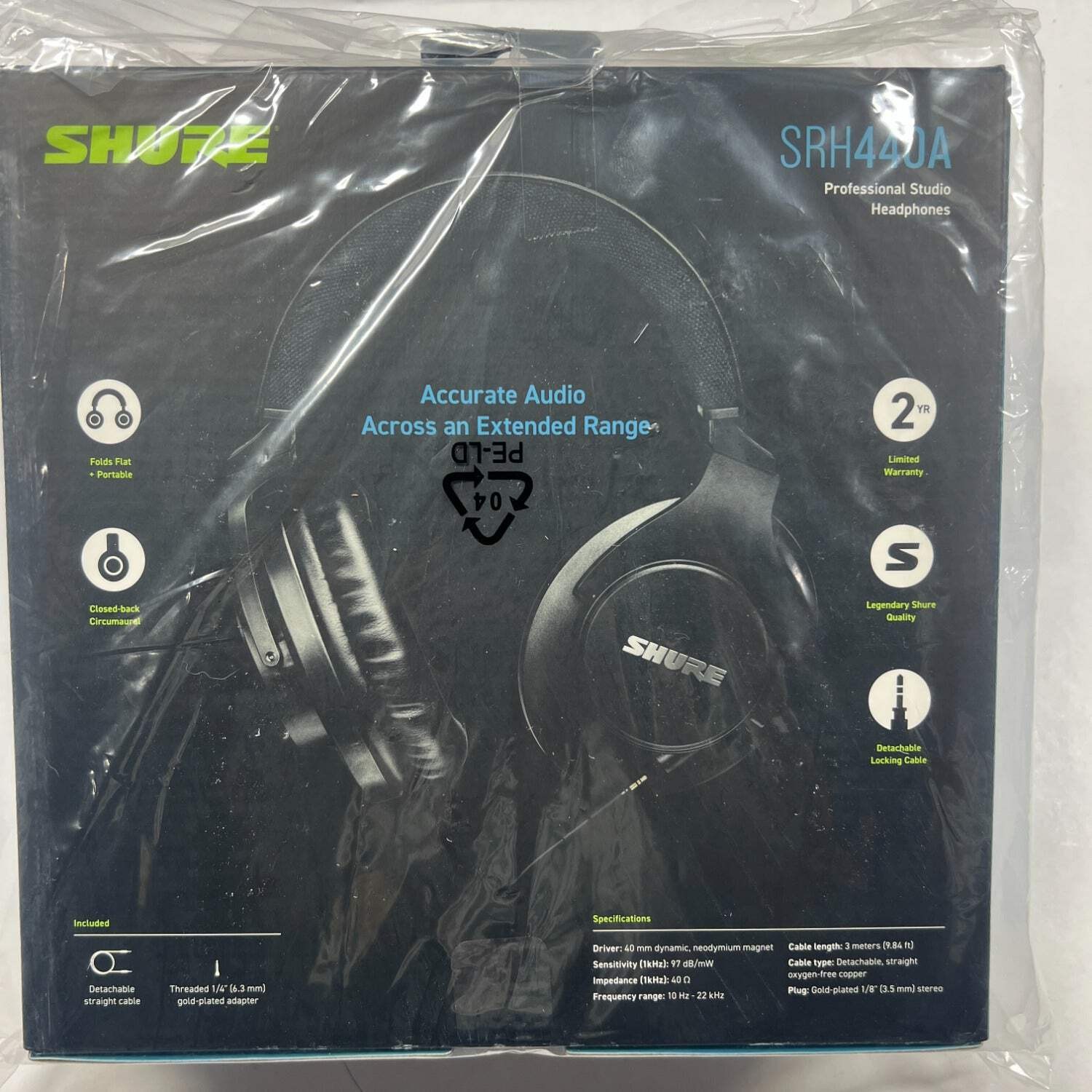 New SHURE SRH440A Headband Headphones Black SRH440A