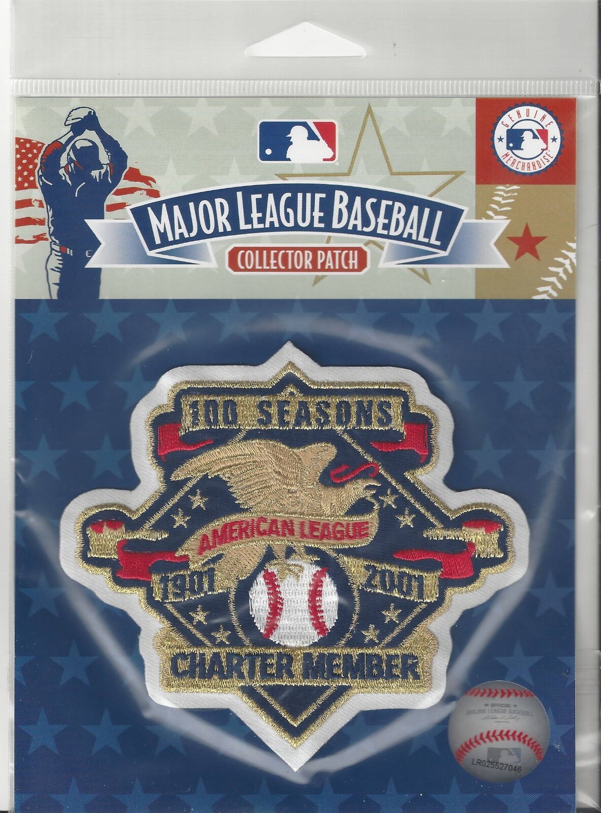 2001 American League 100th Anniversary Charter Member Patch 100 Seasons Pkg