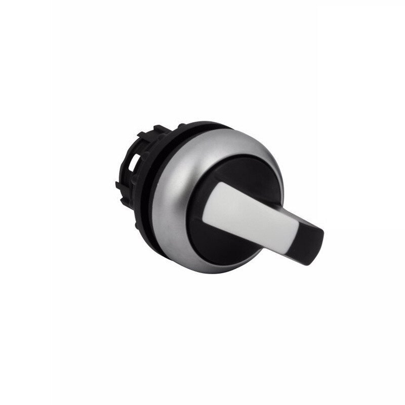 1PCS EATON M22-WKV Selector Switch 2 Positions Black Actuator Silver Bezel