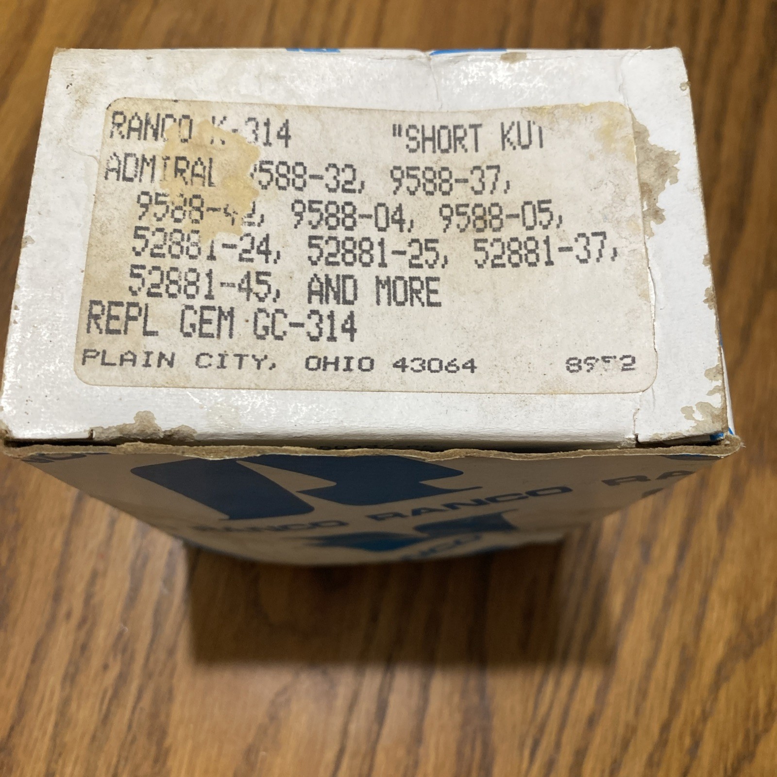 Ranco K-314 Short Kut Cold Control Repl GEM GC-314