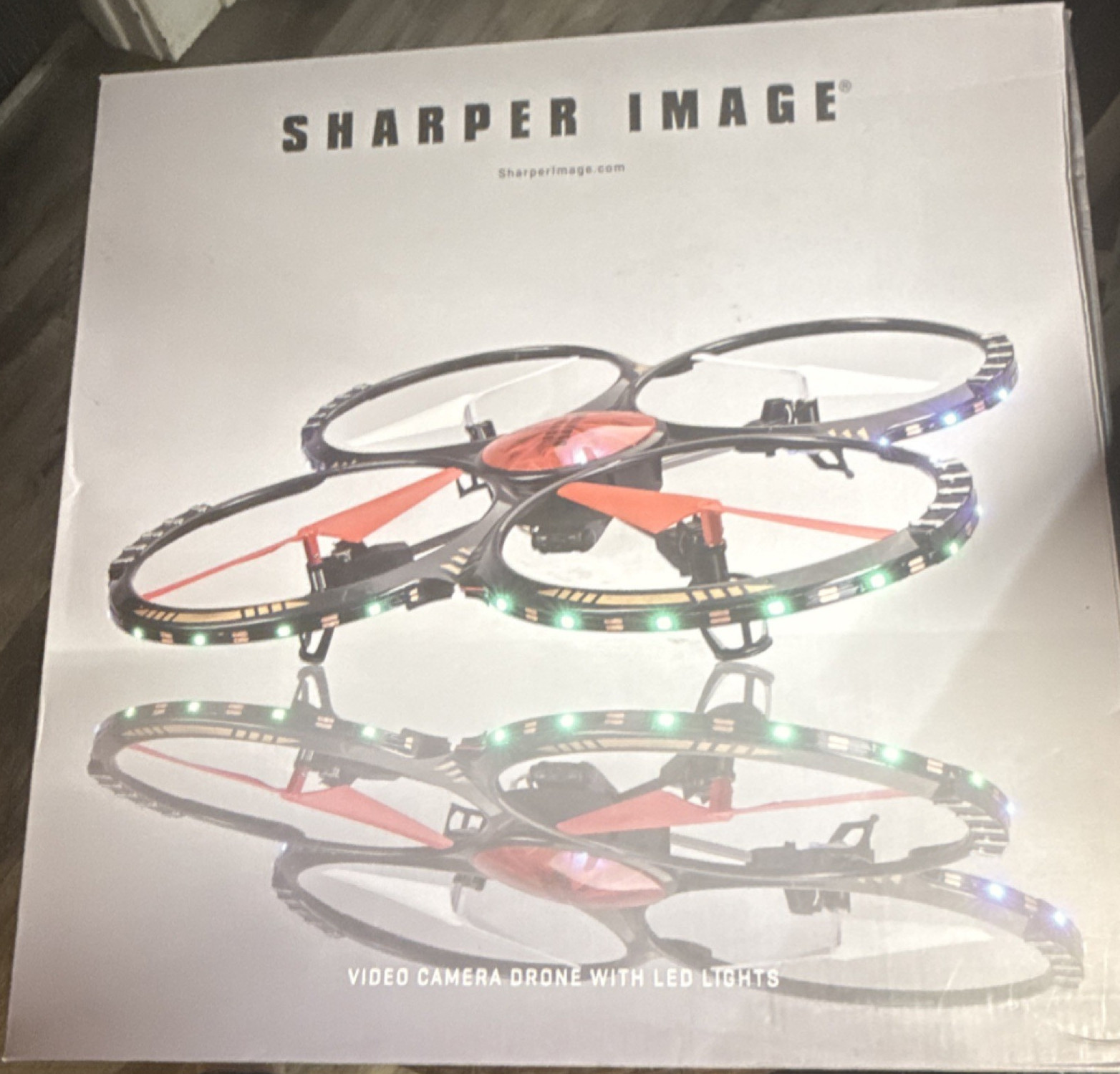 Sharper Image RC Camera Drone with Video Recording and LED Lights
