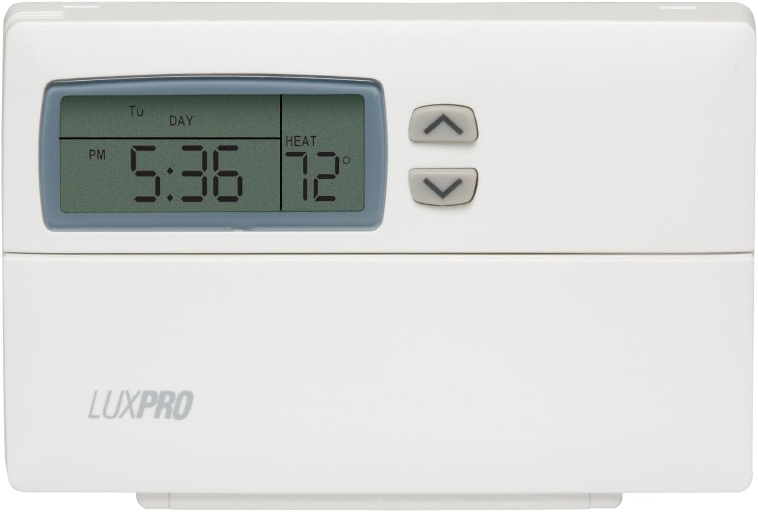 Lux Pro PSP511C Programmable 5-2 Day Thermostat for Home Use; 1 Heat, 1 Cool