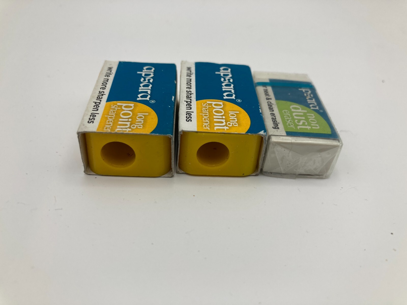 Apsara 2 Yellow Long Point Pencil Sharpener & Non Dust Eraser