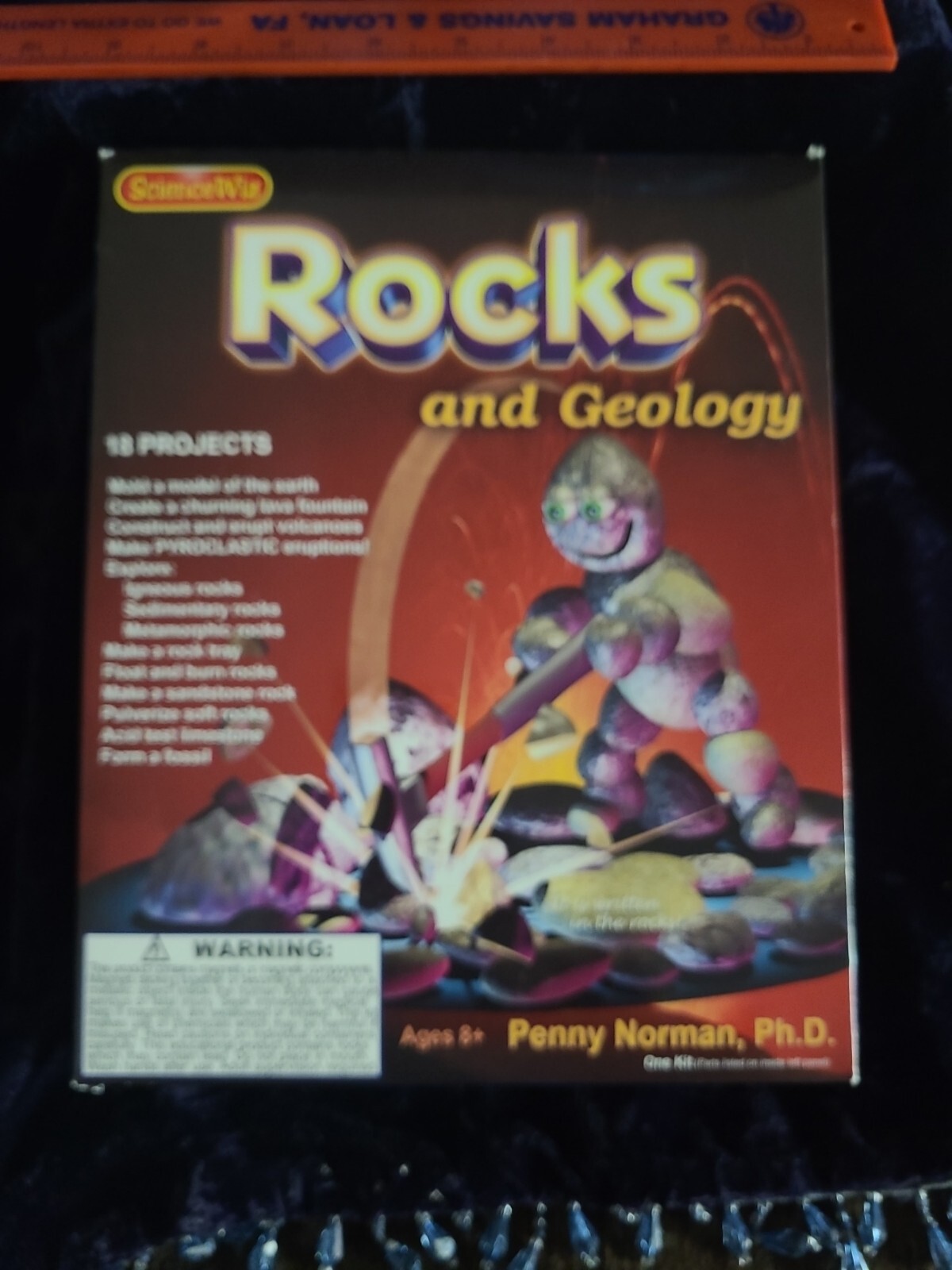 ScienceWiz Rocks & Geology Book & Kit 18 Activities Identify Break Display Rocks