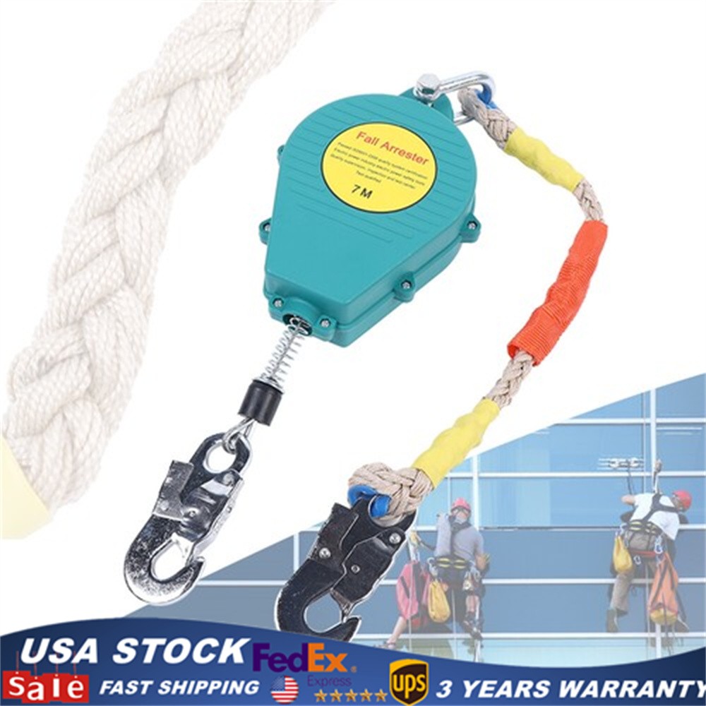 23 ft Fall Arrester Fall Protection Fall Arrestor Tool Self Retracting Lifeline.