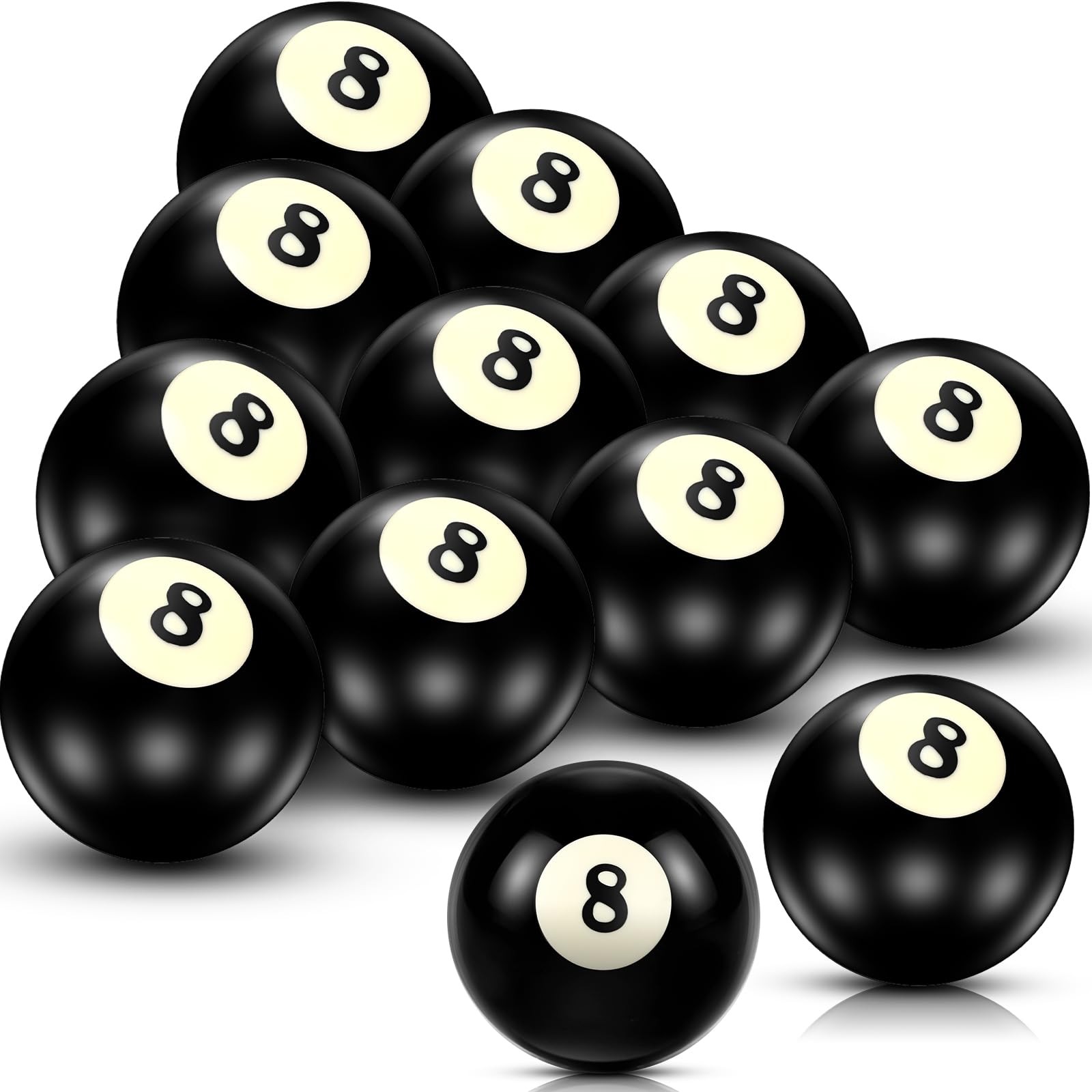 12 PCS Billiard Replacement Eight Ball 21/4" Pool Cue Table Game Room