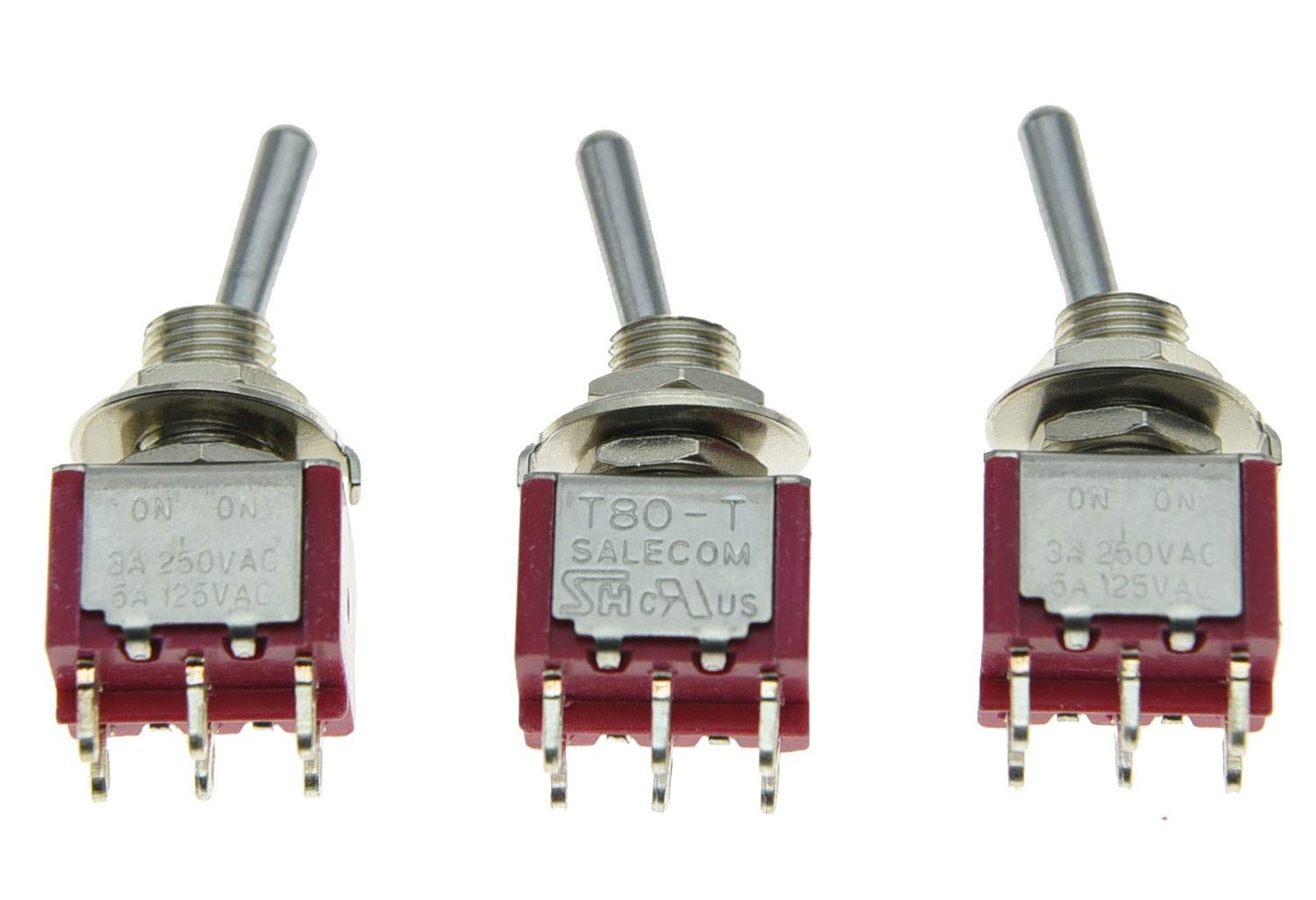 SALECOM 3X DPDT 6 Pin 2 Position ON ON Guitar Mini Toggle Switch Car/Boat Swi...