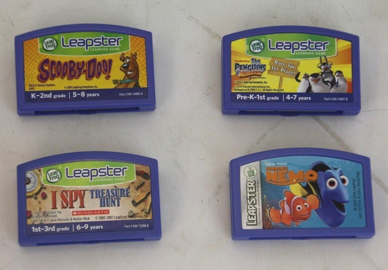 Leap Frog Leapster Learning Games - Scooby Doo, I Spy, Finding Nemo, Madagascar