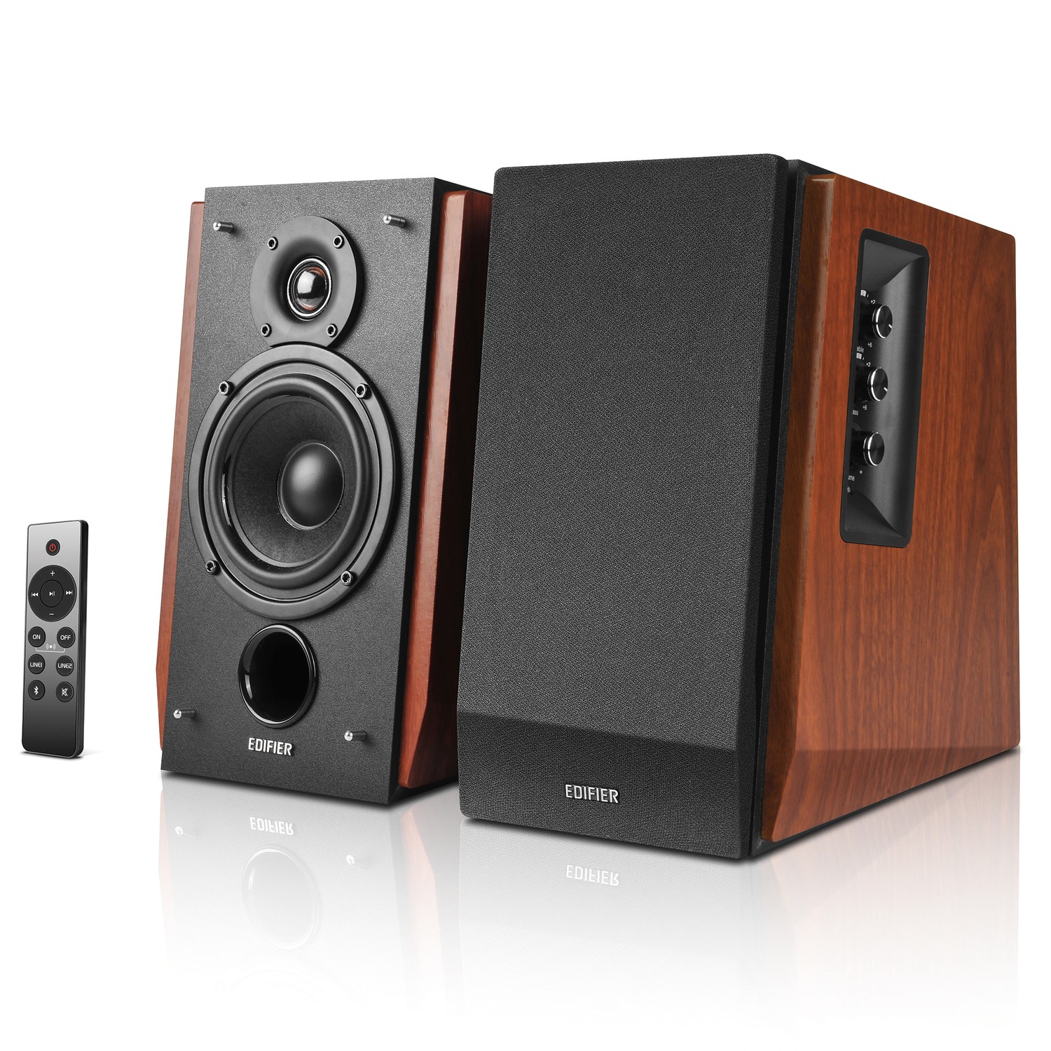 66W Amplified Bluetooth 2.0 Bookshelf Speaker System, Sub Out, Remote, 2 Count