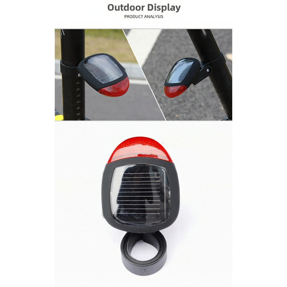 Bicycle Solar Taillight for Night Riding with Bright LED and Easy Mount