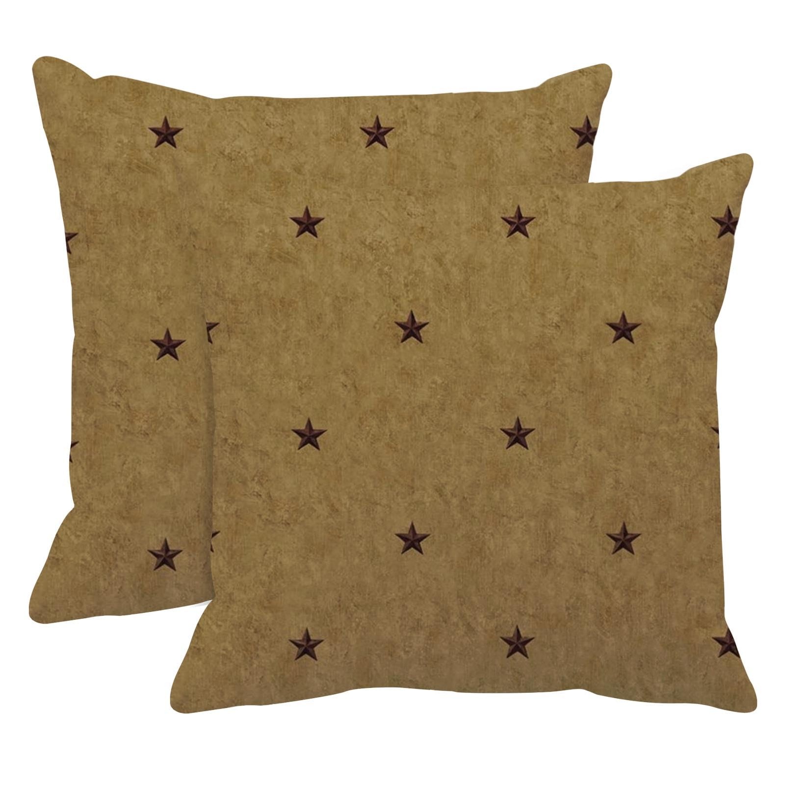 Emvency Set of 2 Throw Pillow Cover Rustic 16" x (Pack 2), Star