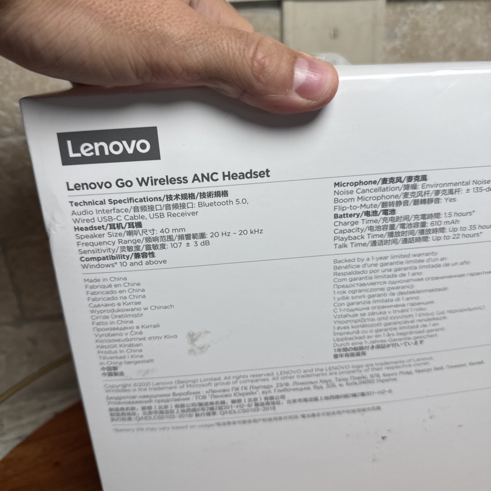 Lenovo Go Wireless ANC Headset- Open Box