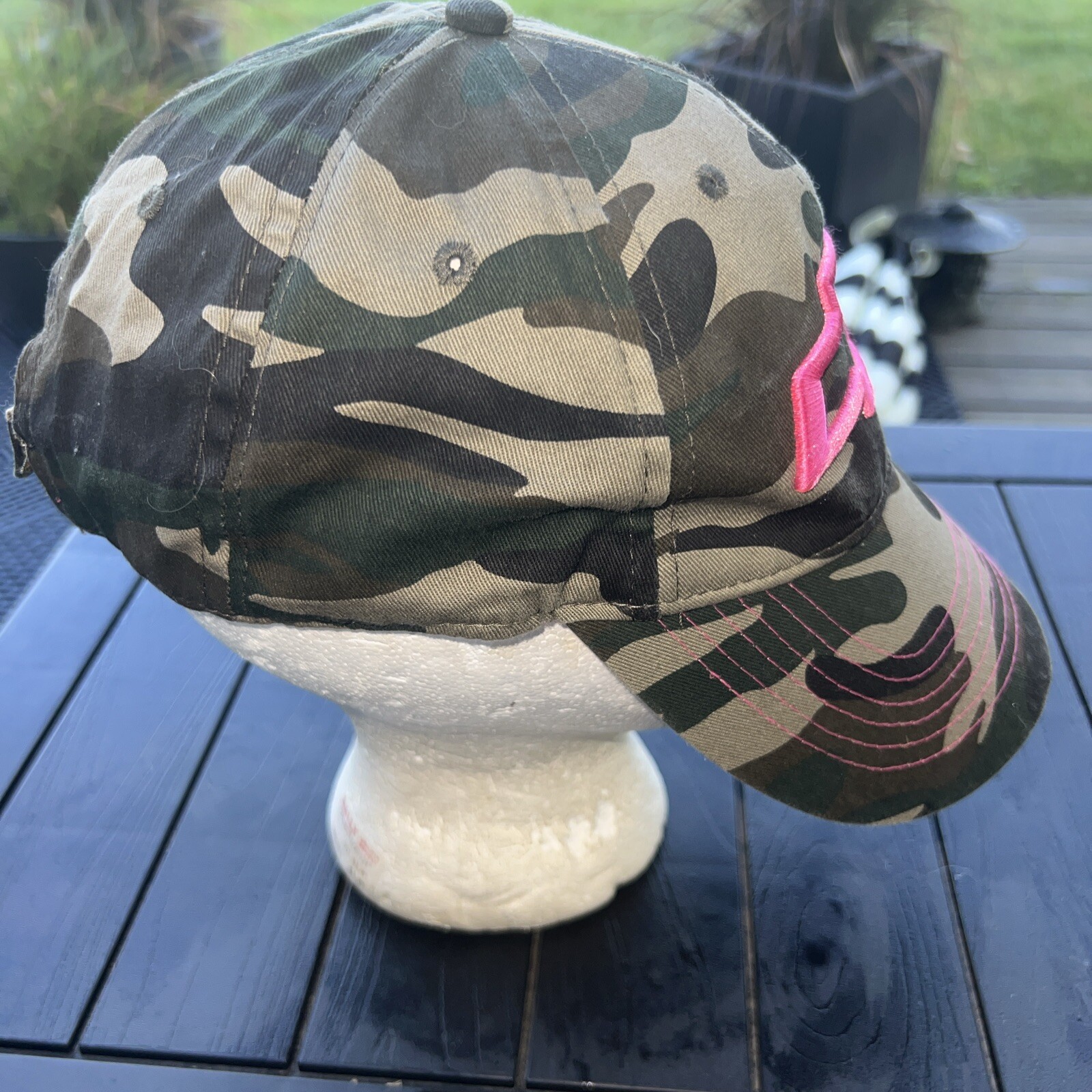 Chevy Pink Logo On Greens Camouflage Hat Cap Hook Loop Cotton Pink Inside
