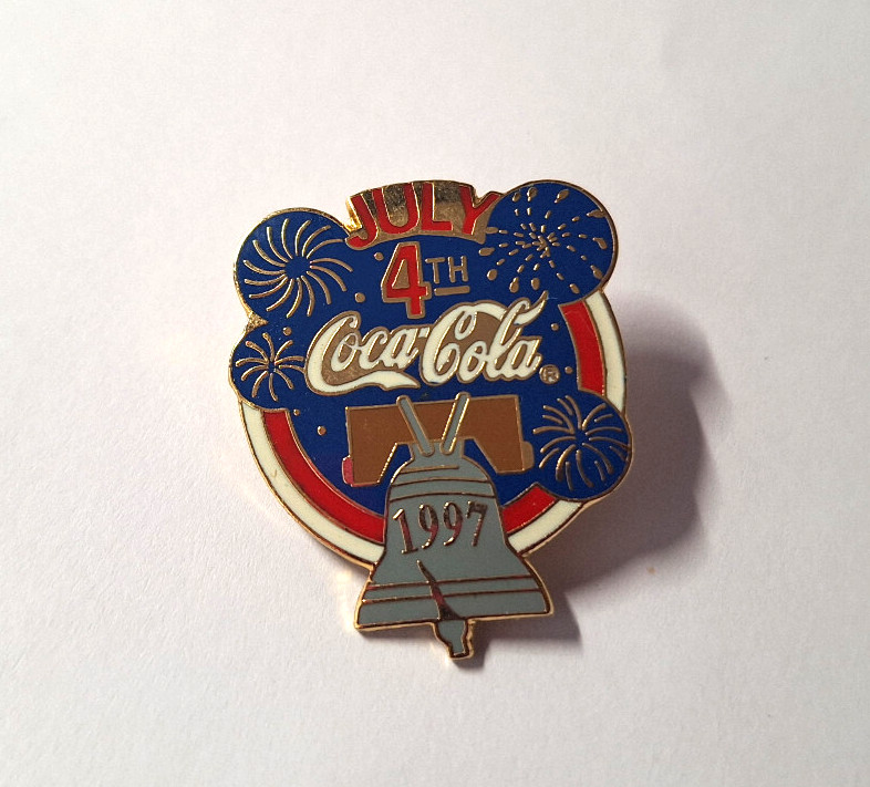 Coca Cola JULY 4TH dated 1997 Collector's Lapel Hat Coke Pin