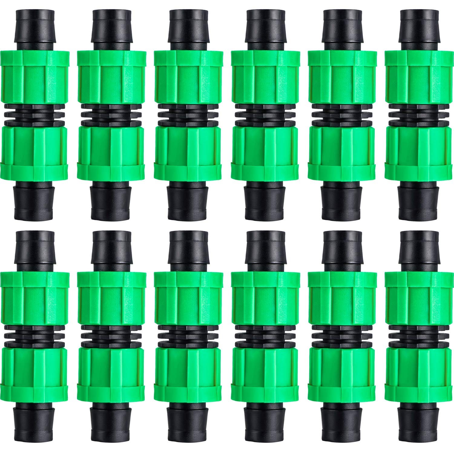 Hotop 12 Pieces Drip Irrigation Coupling, 5/8 Inch Universal Inch, Green