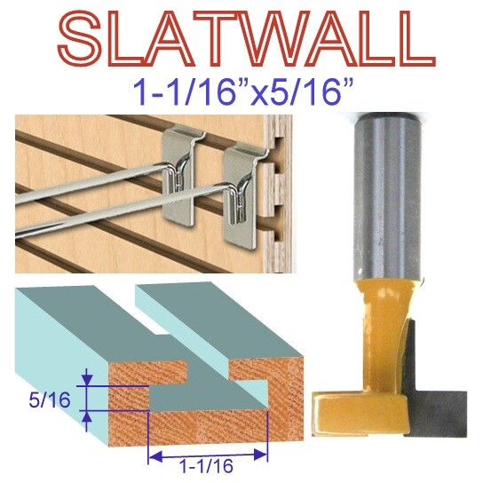 1 pc 1/2" Shank T-Slot & T-Track Slotting and Slatwall Sutter Router Bit