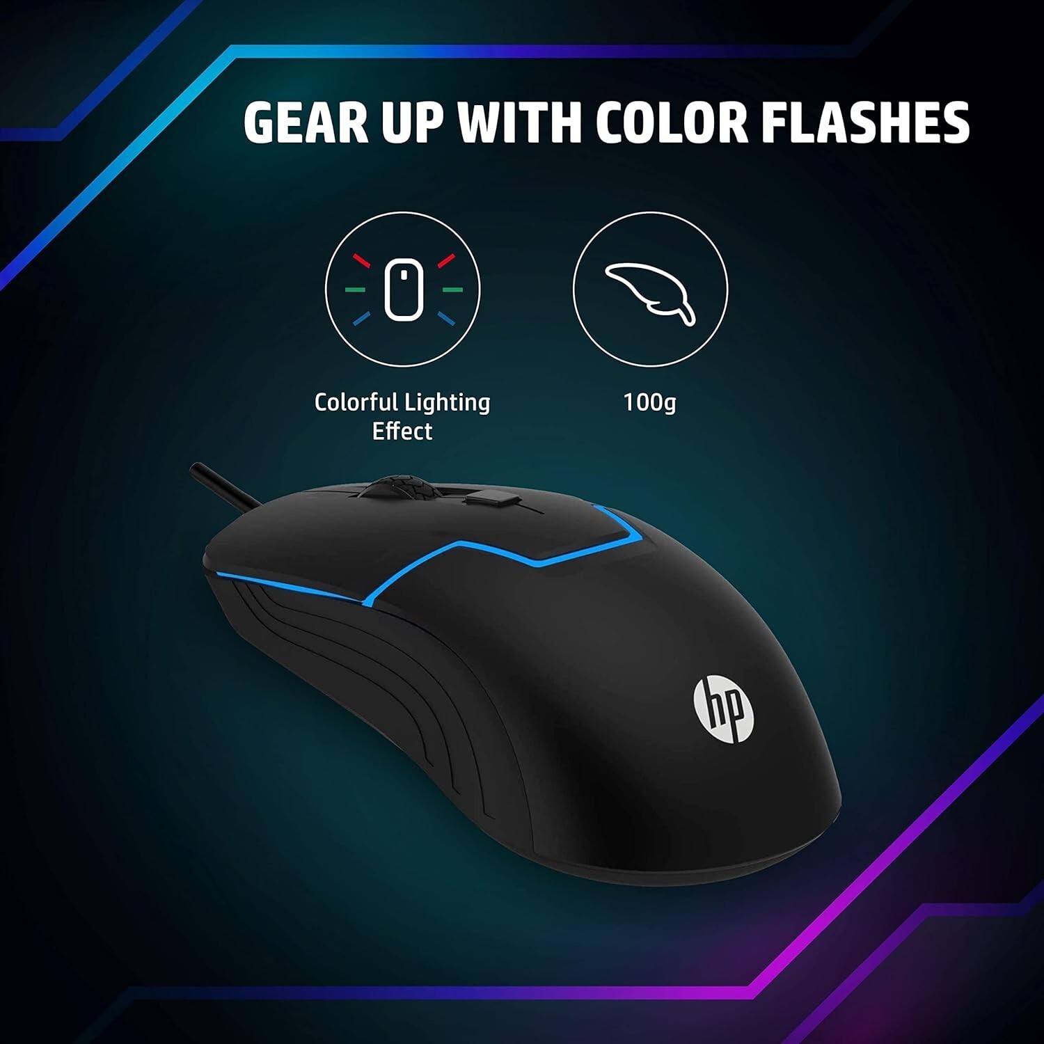 HP USB Wired Gaming Optical Mouse with LED Backlight