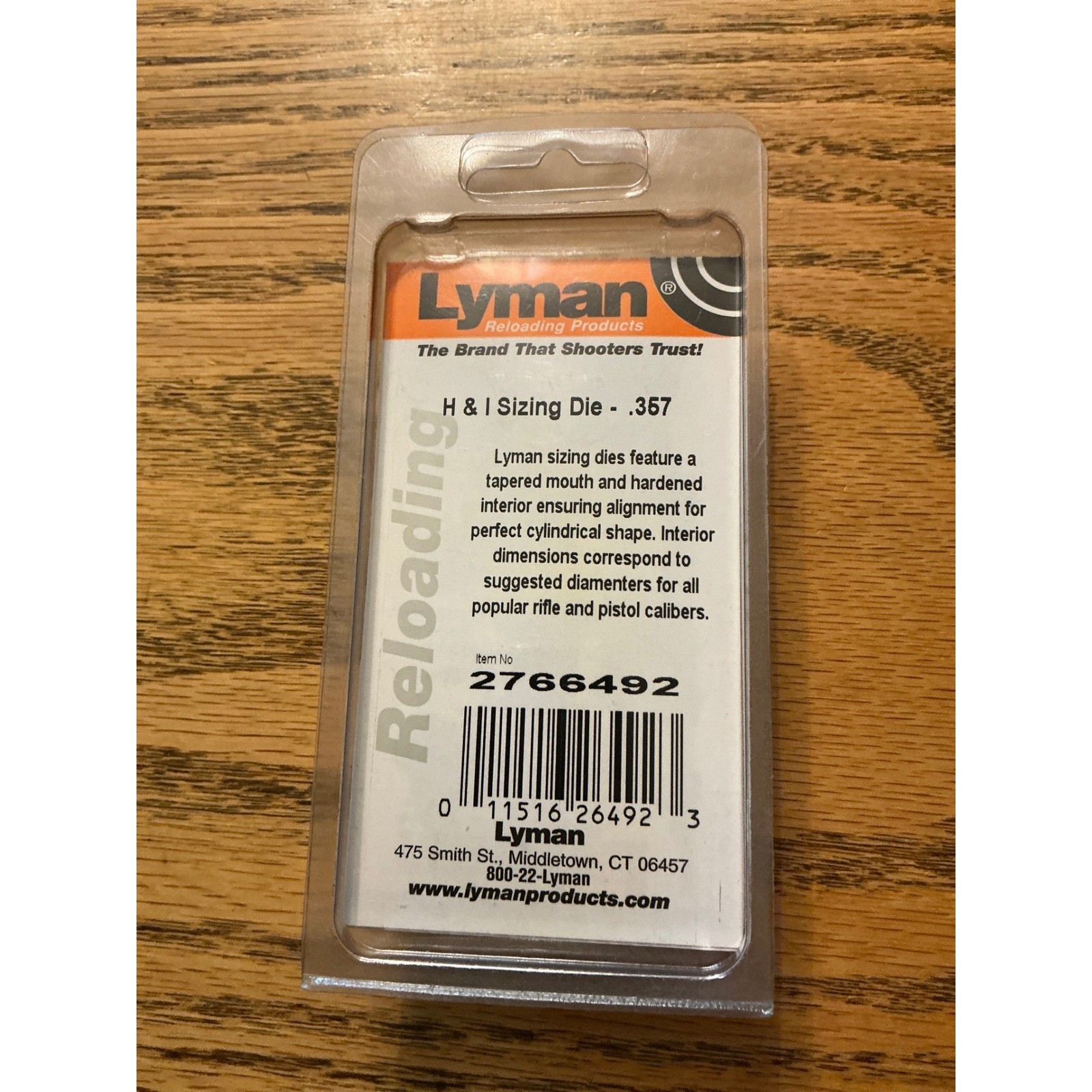 Lyman H & I Sizing Die .357 Diameter Reloading Die 2766492 New