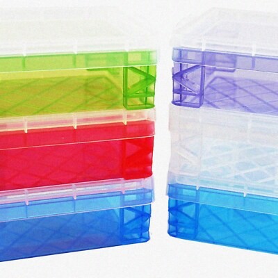 Set of 6 colorful crayon storage boxes