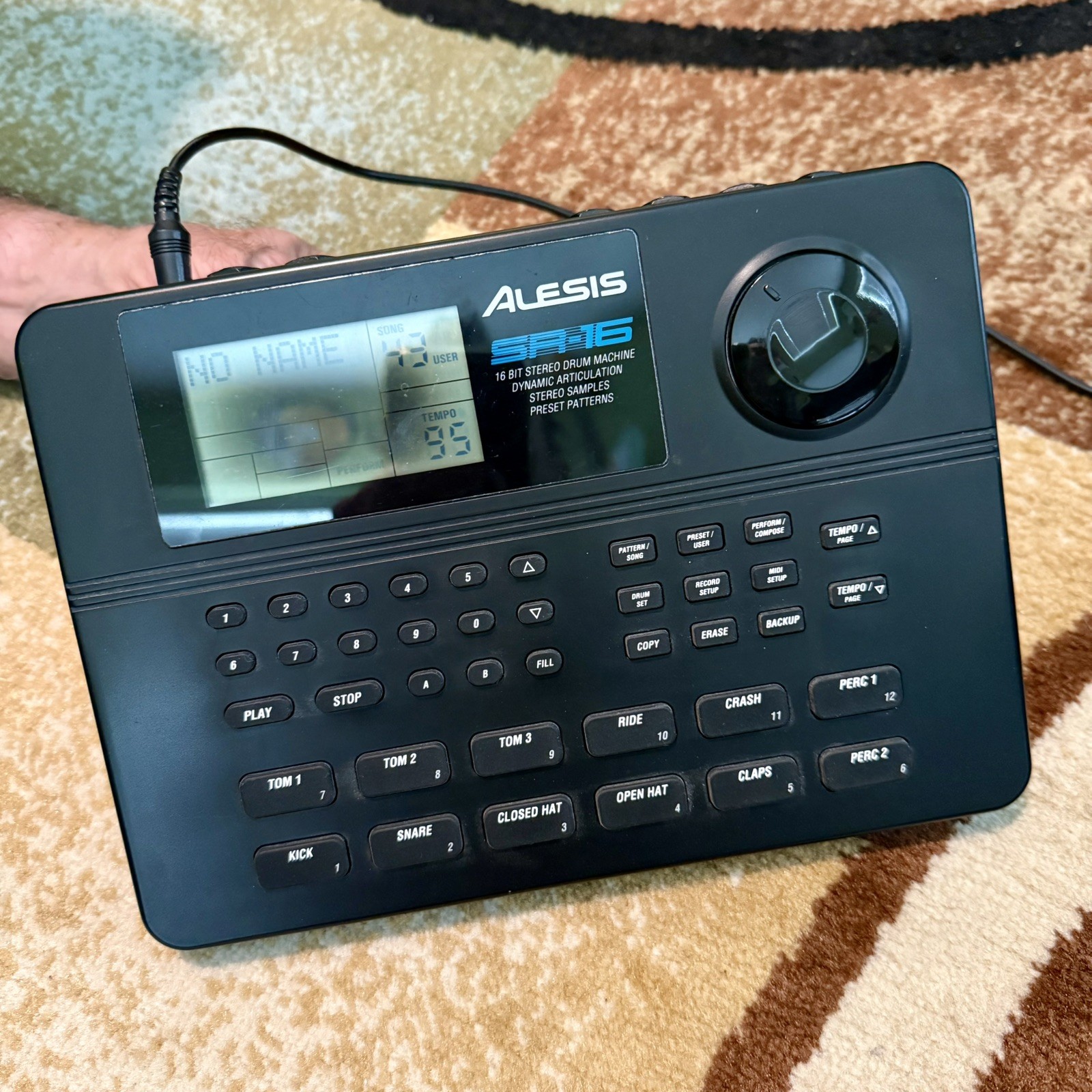 TESTED 1993 Alesis SR-16 Stereo Drum Machine w/Power Cord, Original Manual & Bag