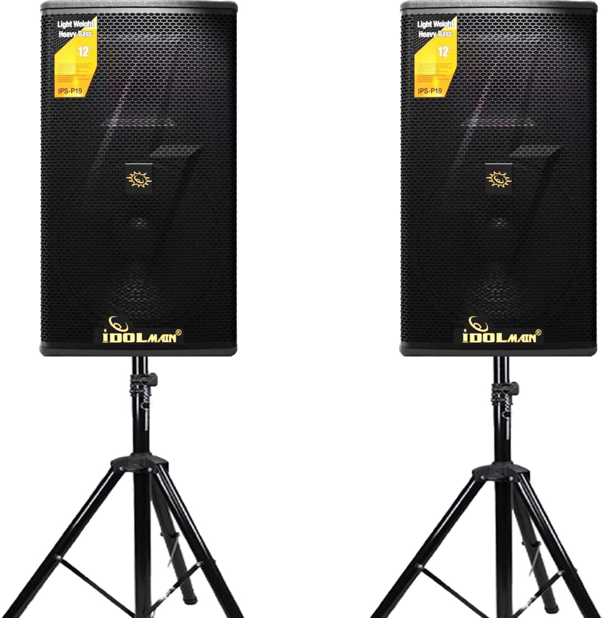 IDOlmain Heavy Bass Karaoke Pro Loud Speakers w/ Stands & FREE Cables