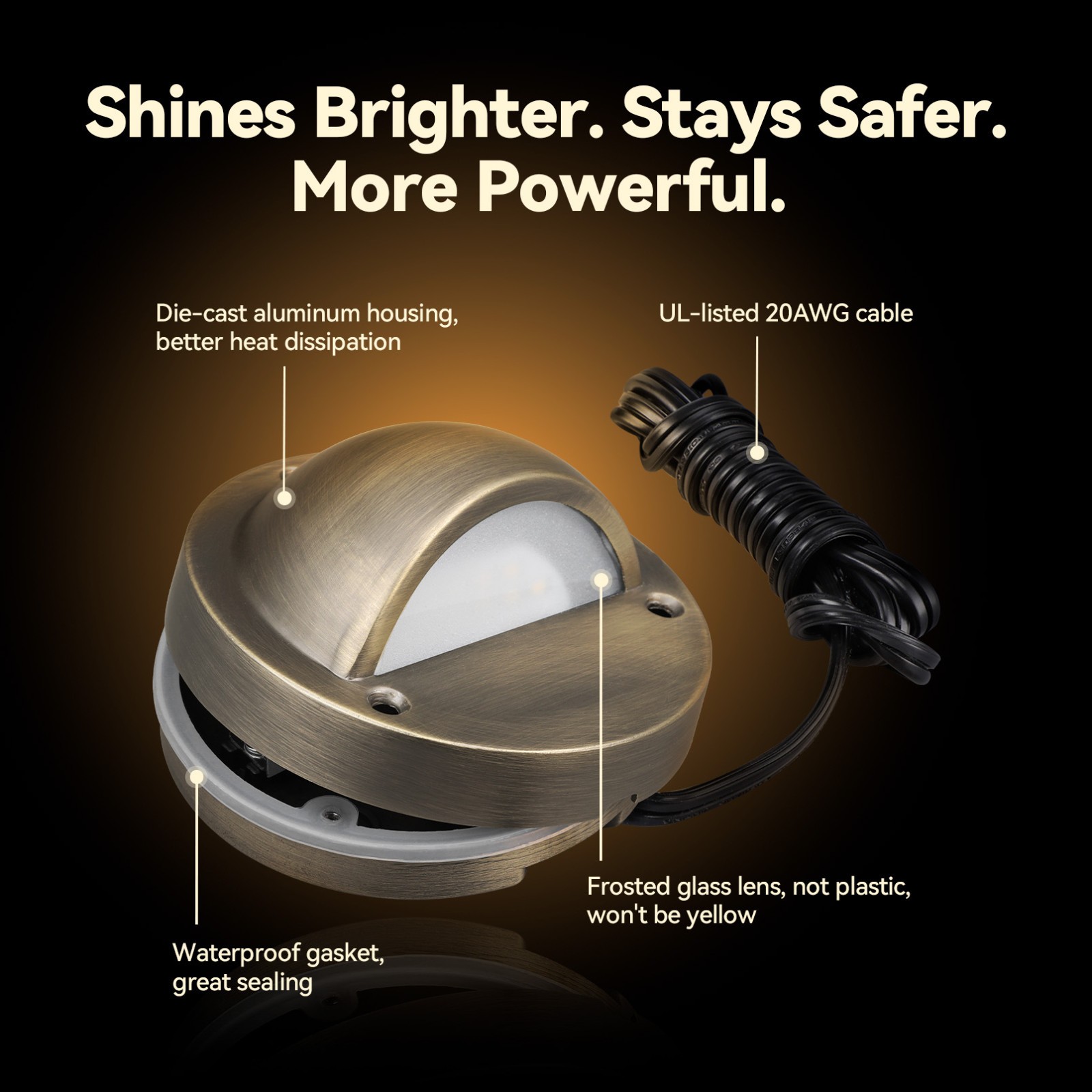12 Pack LED 5CCT Low Voltage Deck Light, Landscape Fence Light, Bronze