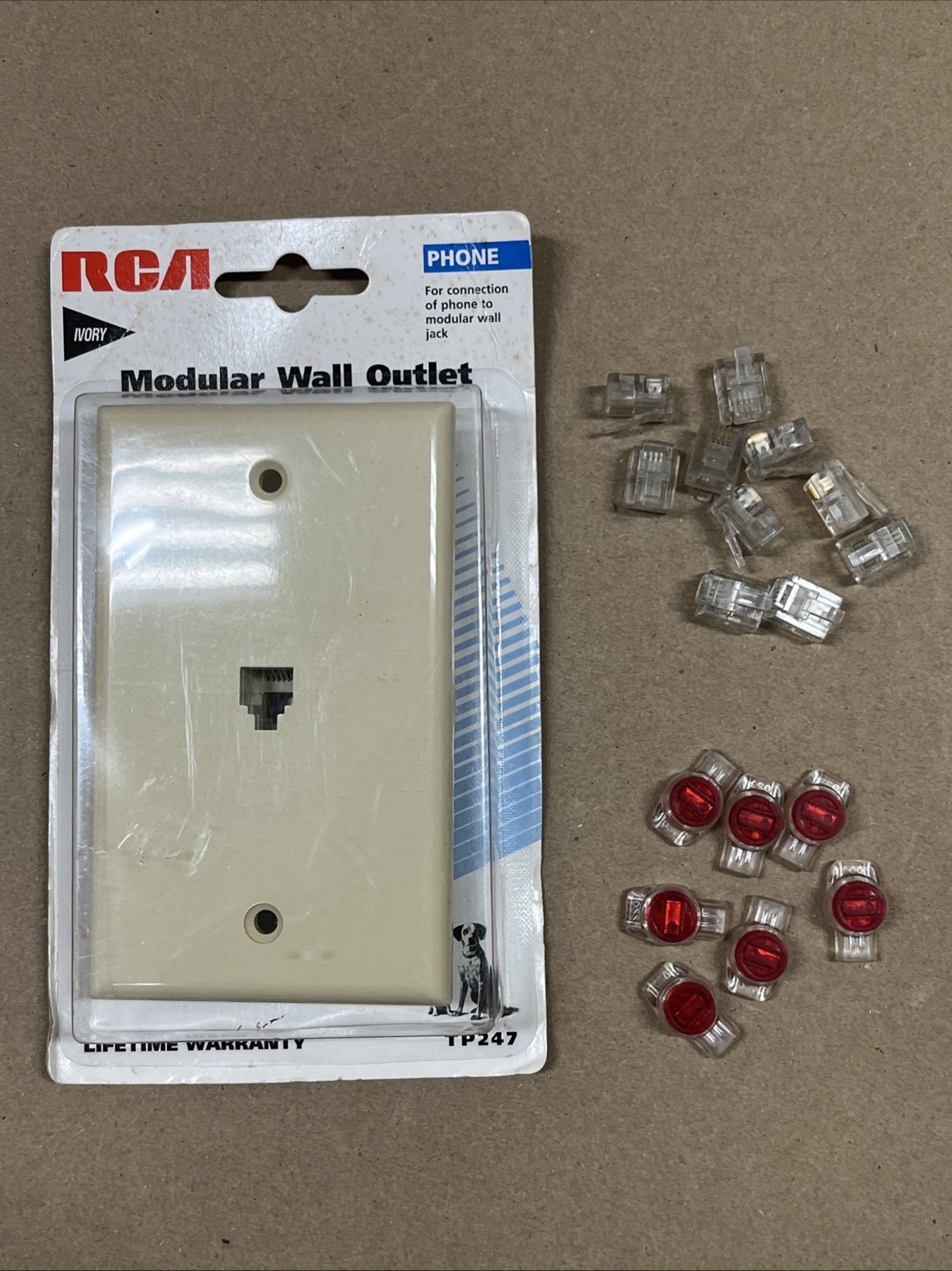RJ-11 Wall Plate 1 Port Single Gang TP247 AND (7) 3M Scotchlok UR + 10 RJ-11's