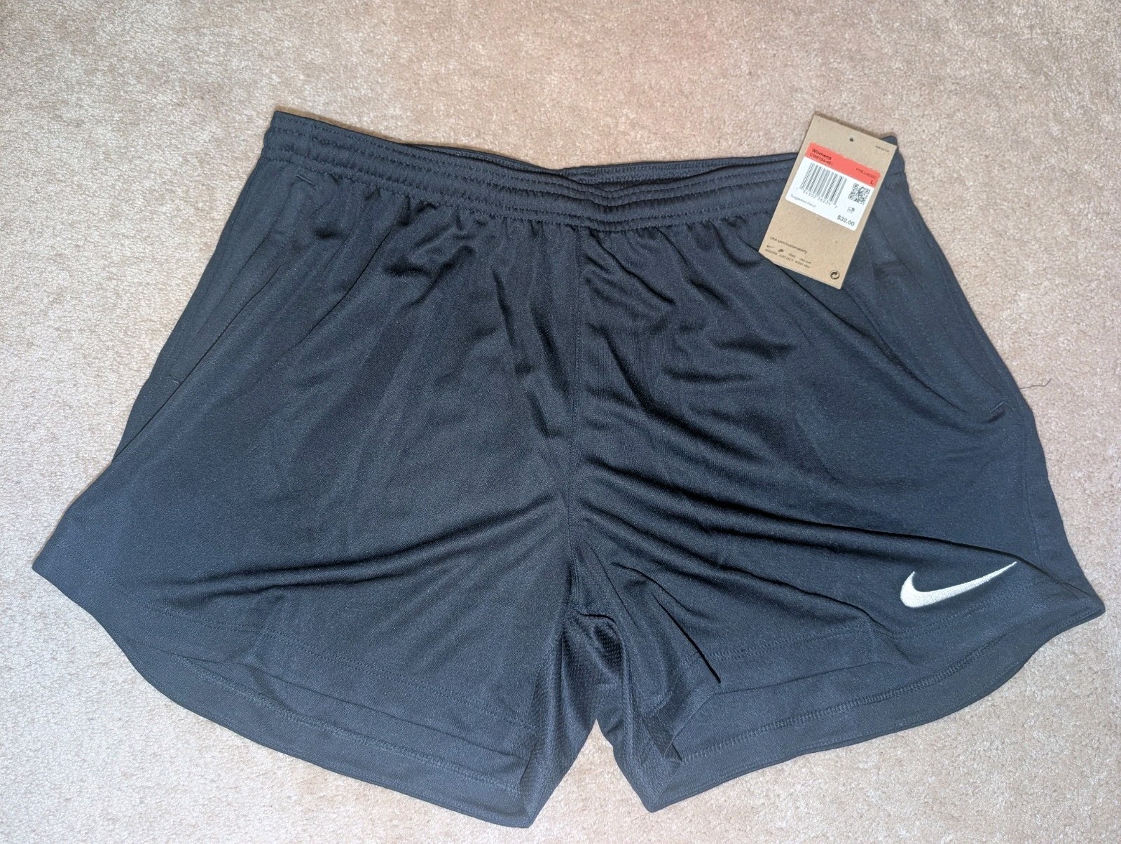 Women's Nike Dri Fit Park 20 KZ Shorts CW6154-451 Size Large Obsidian White