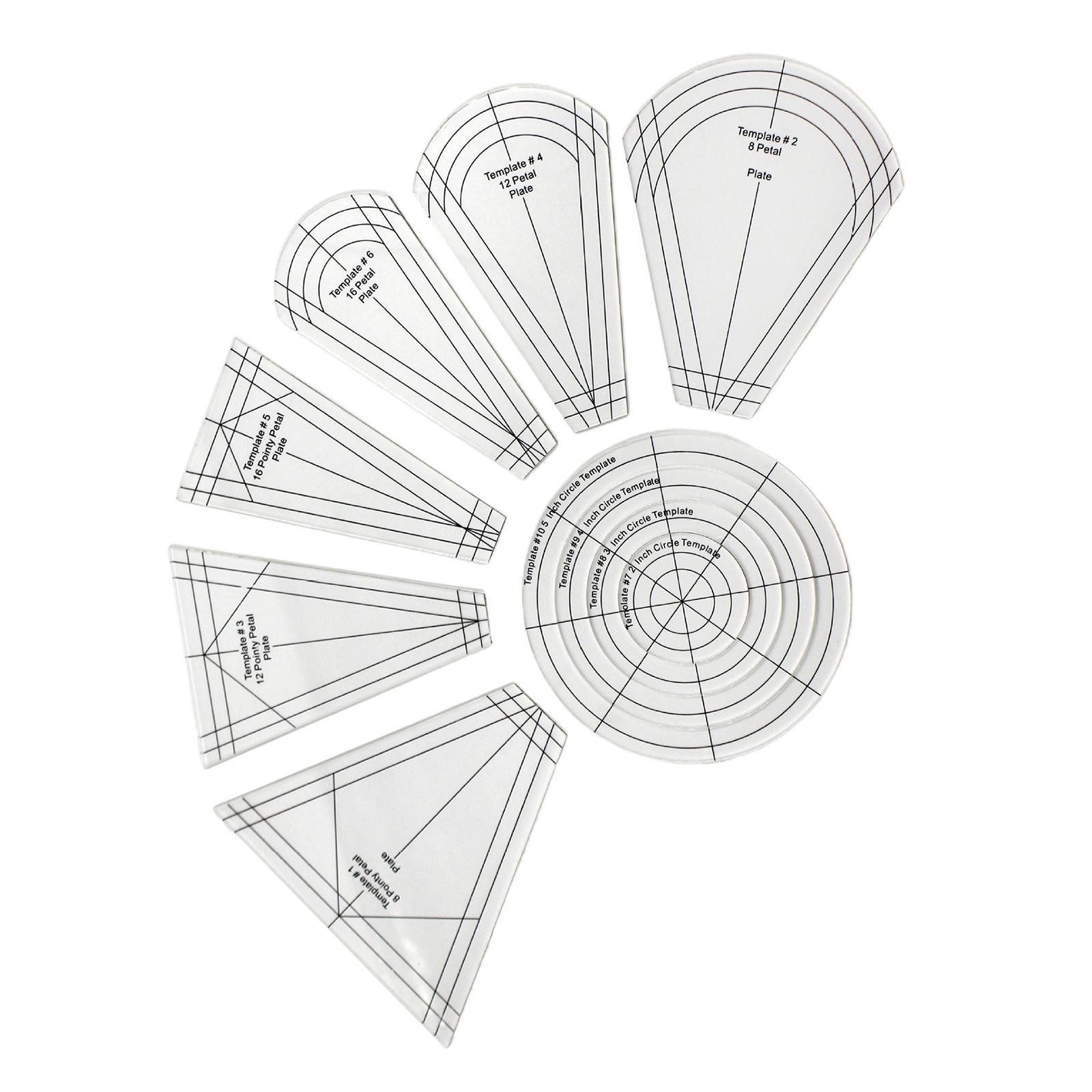 10pcs Dresden Plate Template Acrylic Patchwork Frames Ruler