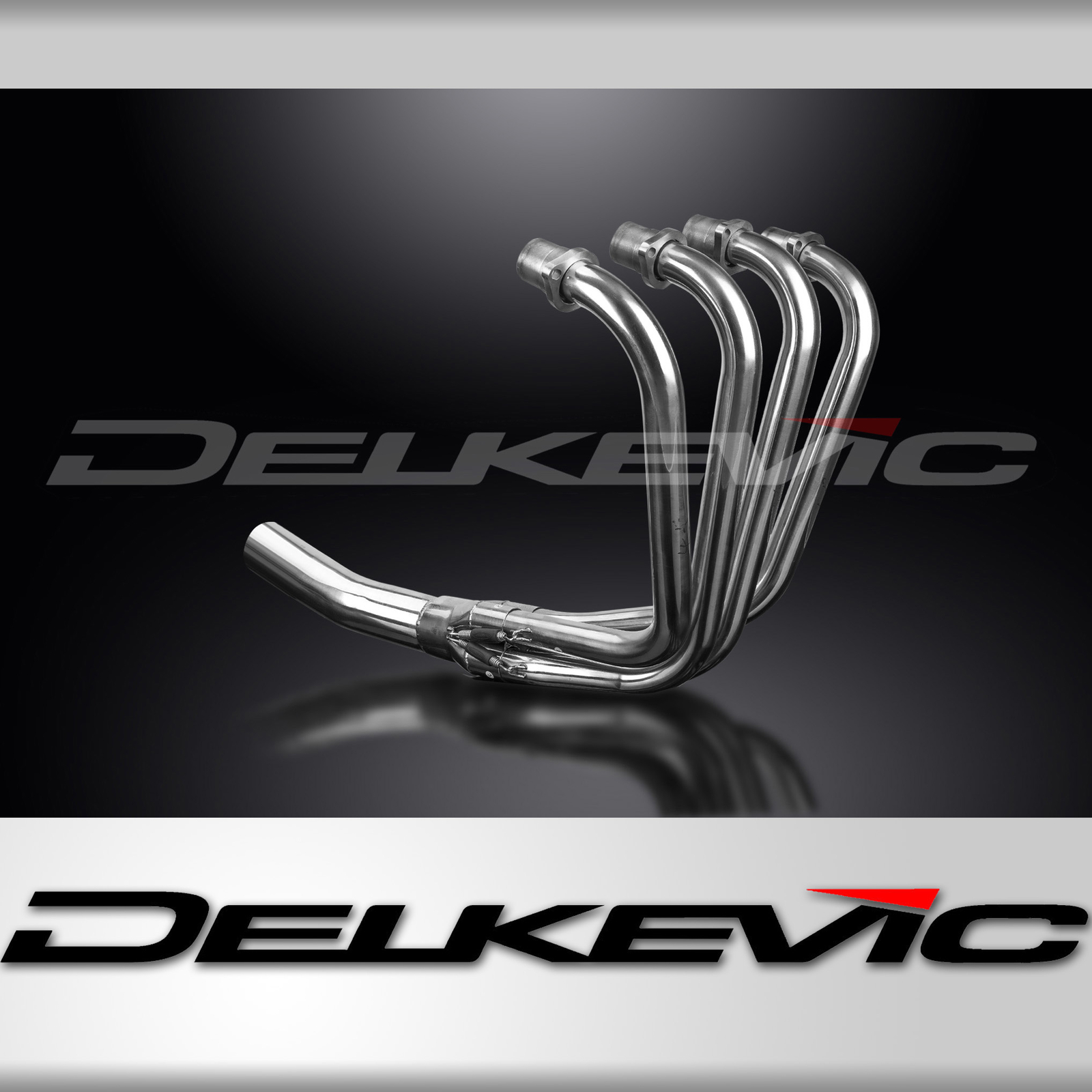 Honda CB550K 1977-1978 Delkevic Stainless Steel 4-1 Exhaust Headers Downpipes