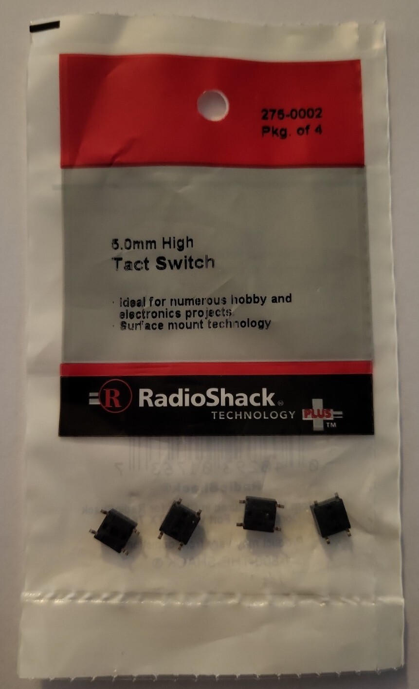 NOS! Radioshack SPST 5.00mm Tact Switches 275-0002 2750002