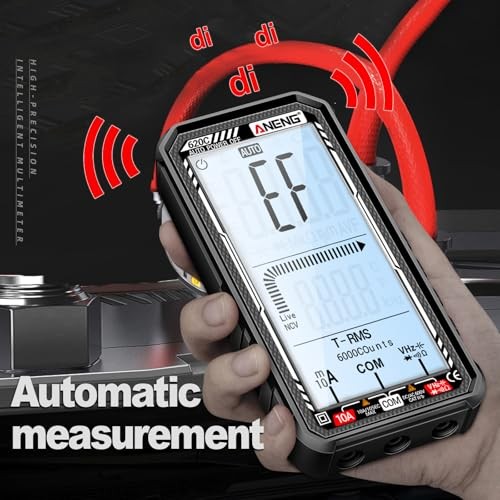 Digital Multimeter Tester, Smart Digital Multimeter 6000 Counts with 620C Black