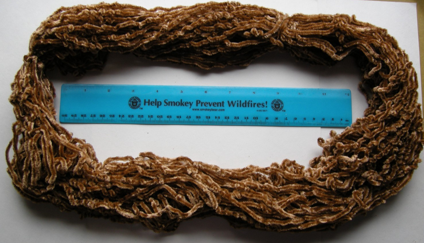 TAN RAYON CHENILLE - WIDE - SIZE 3 - 72 YARD SKEIN - DANVILLE - U.S.A.