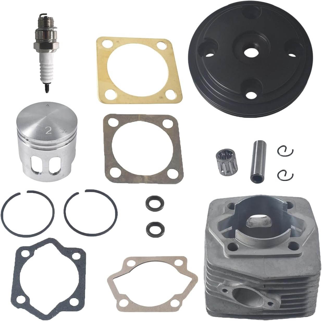 50mm CNC Cylinder Head Piston Set for 100cc 2 Stroke Motorized Bicycle Motor