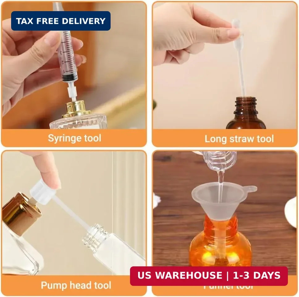 Perfume Refill Tool Kit, 10pcs Plastic Perfume Dispenser Transfer Pump Set, Cosm