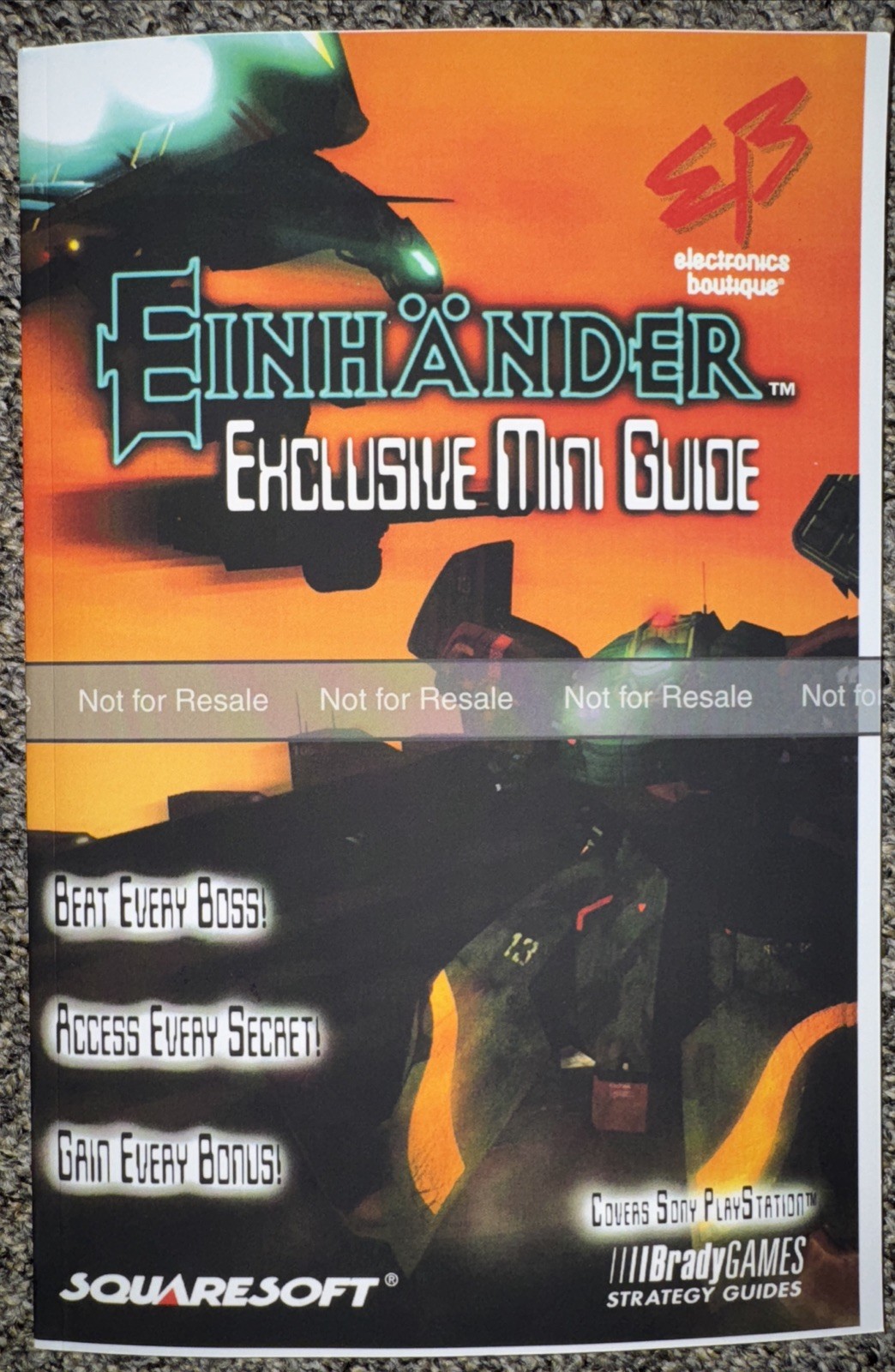 Einhander Mini Players Guide EB Games MatteFinish Paperback 32Pages Ps1 Complete