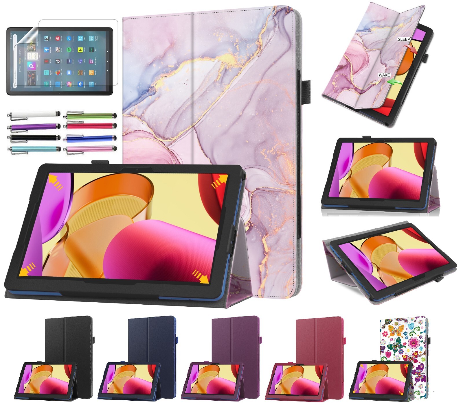 For New Amazon Fire 10 10.1" Tablet Case 2023 Release with Free Screen Protector