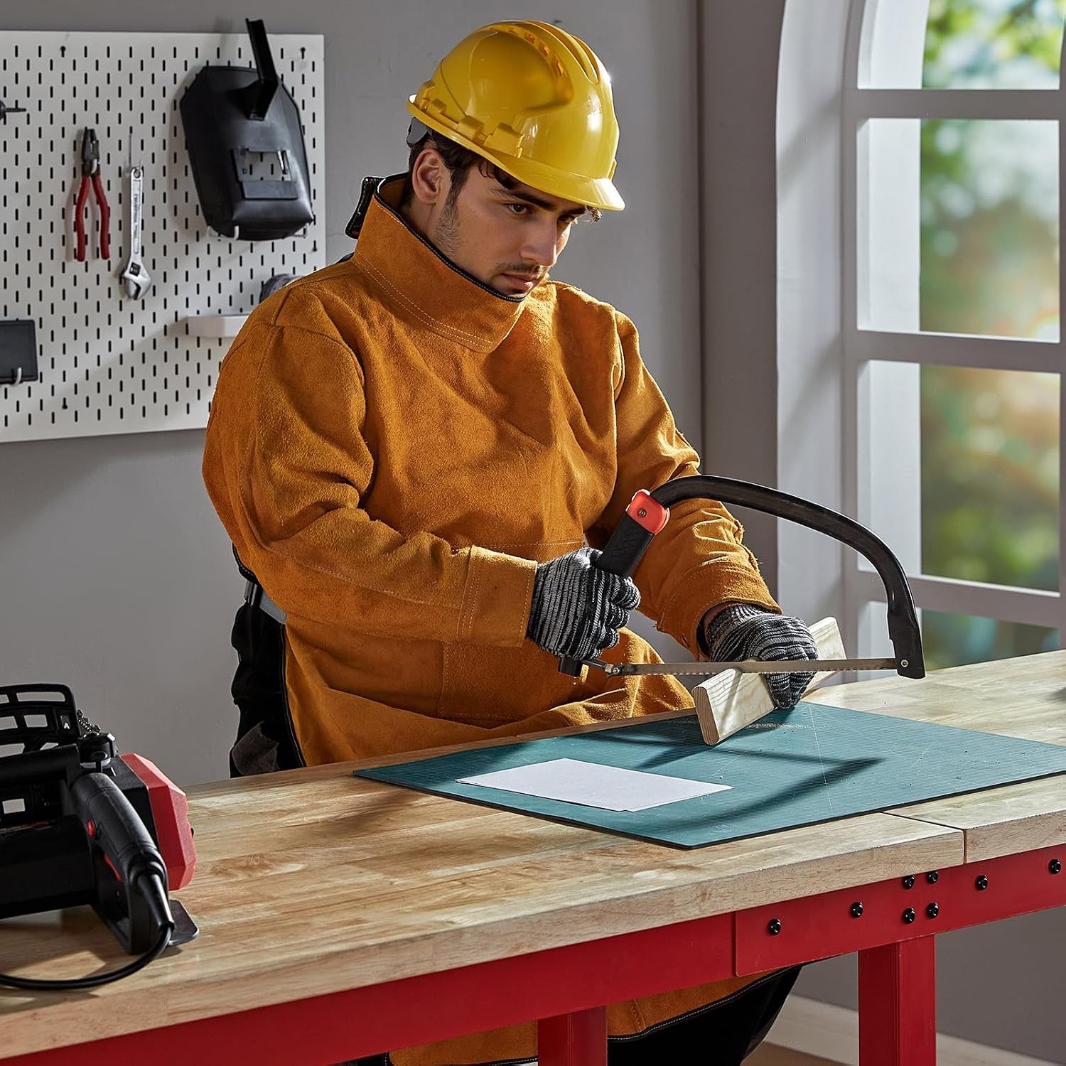 44x20 Adjustable Workbench with Power Outlets 2000 LBs Heavy Duty Work Table
