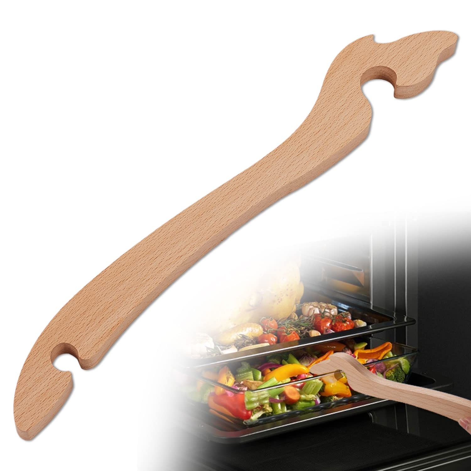 Wooden Oven Rack Puller Tool Air Fryer Toaster Oven Push Pull Handle