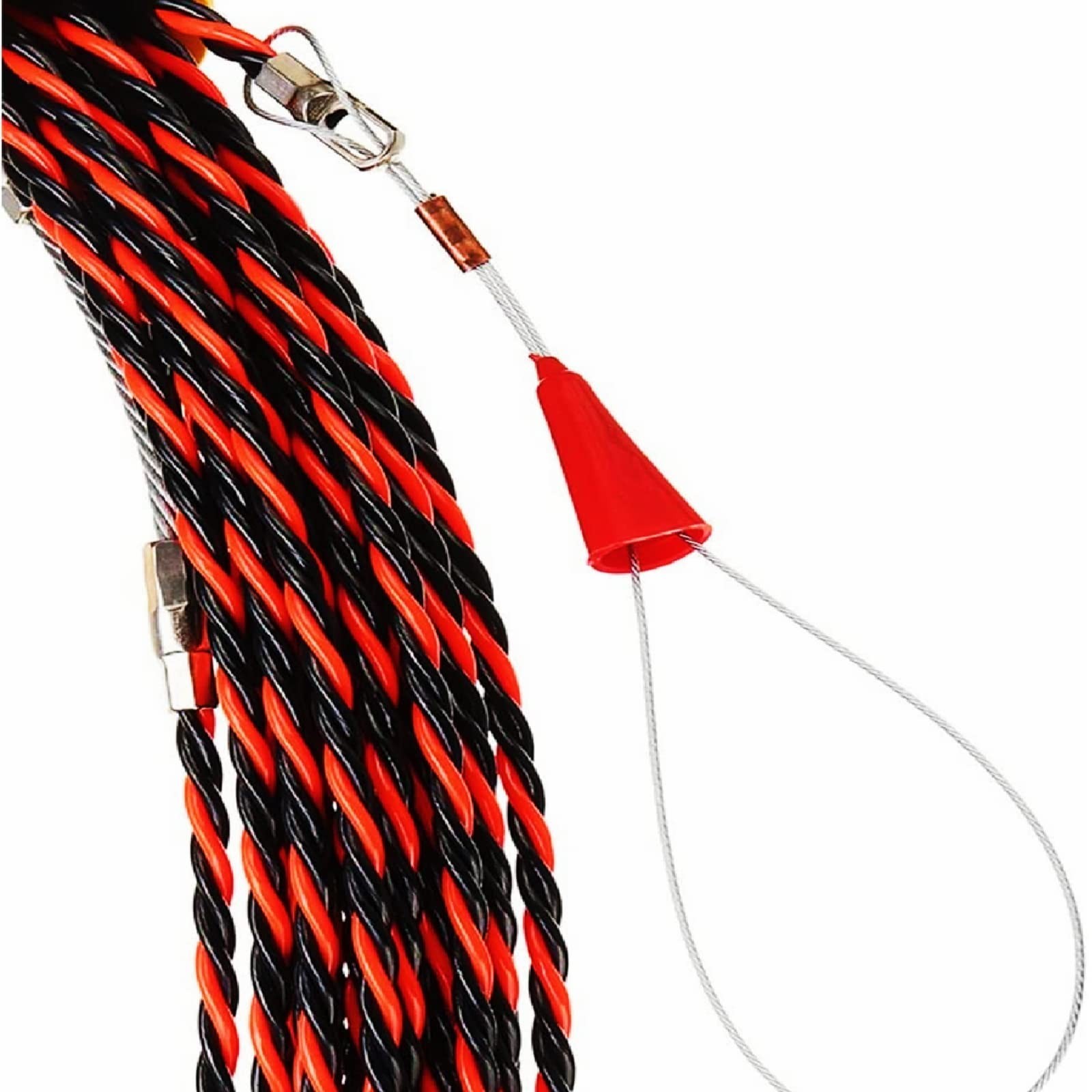 1/5" 50ft Fish Tape Cable Puller Cable Rods Kit 15M PET Electrical Cable Pull...