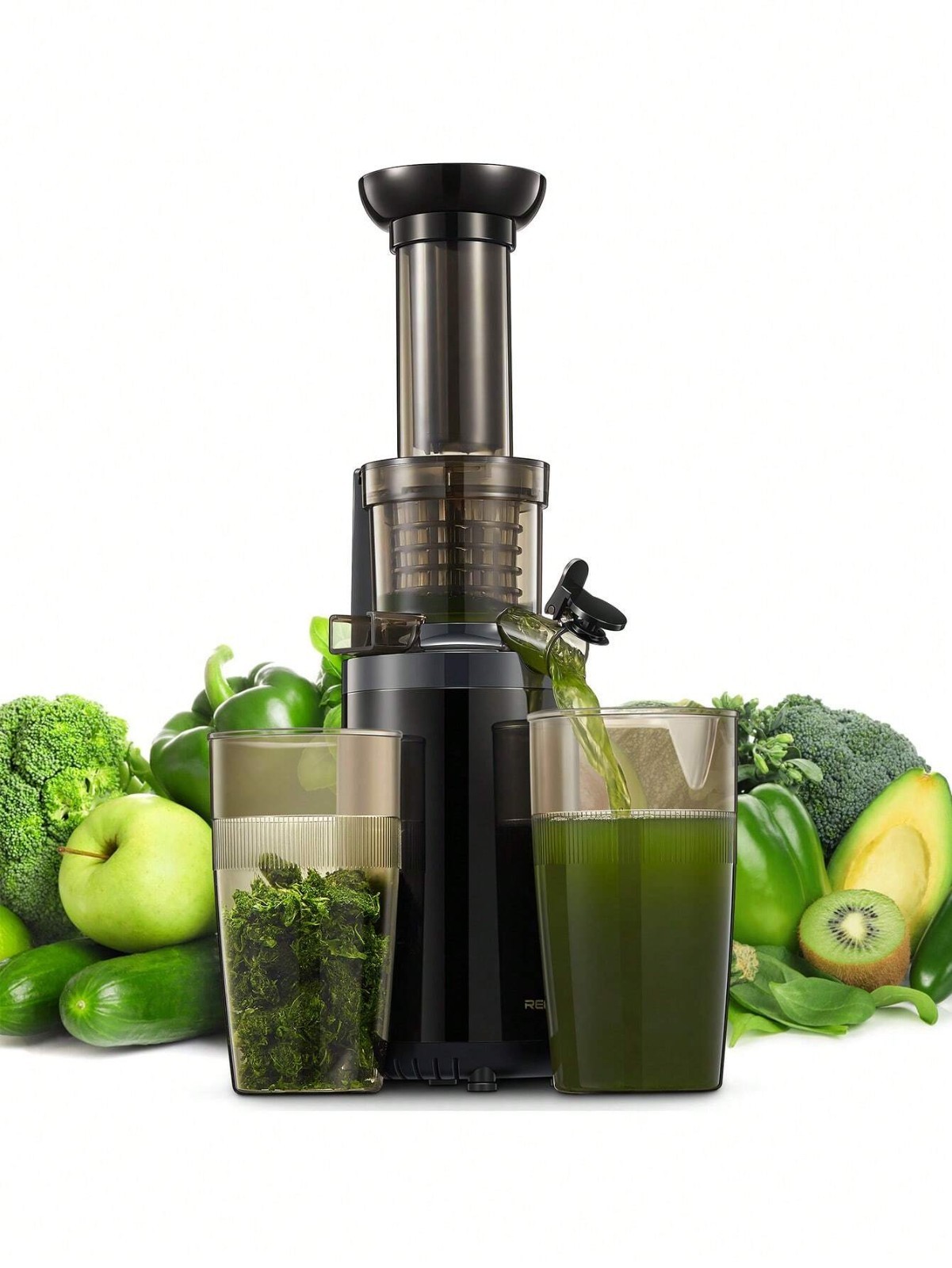 New Reemix Cold Press Juicer Compact Slow Masticating Vitamin Dense Vitality