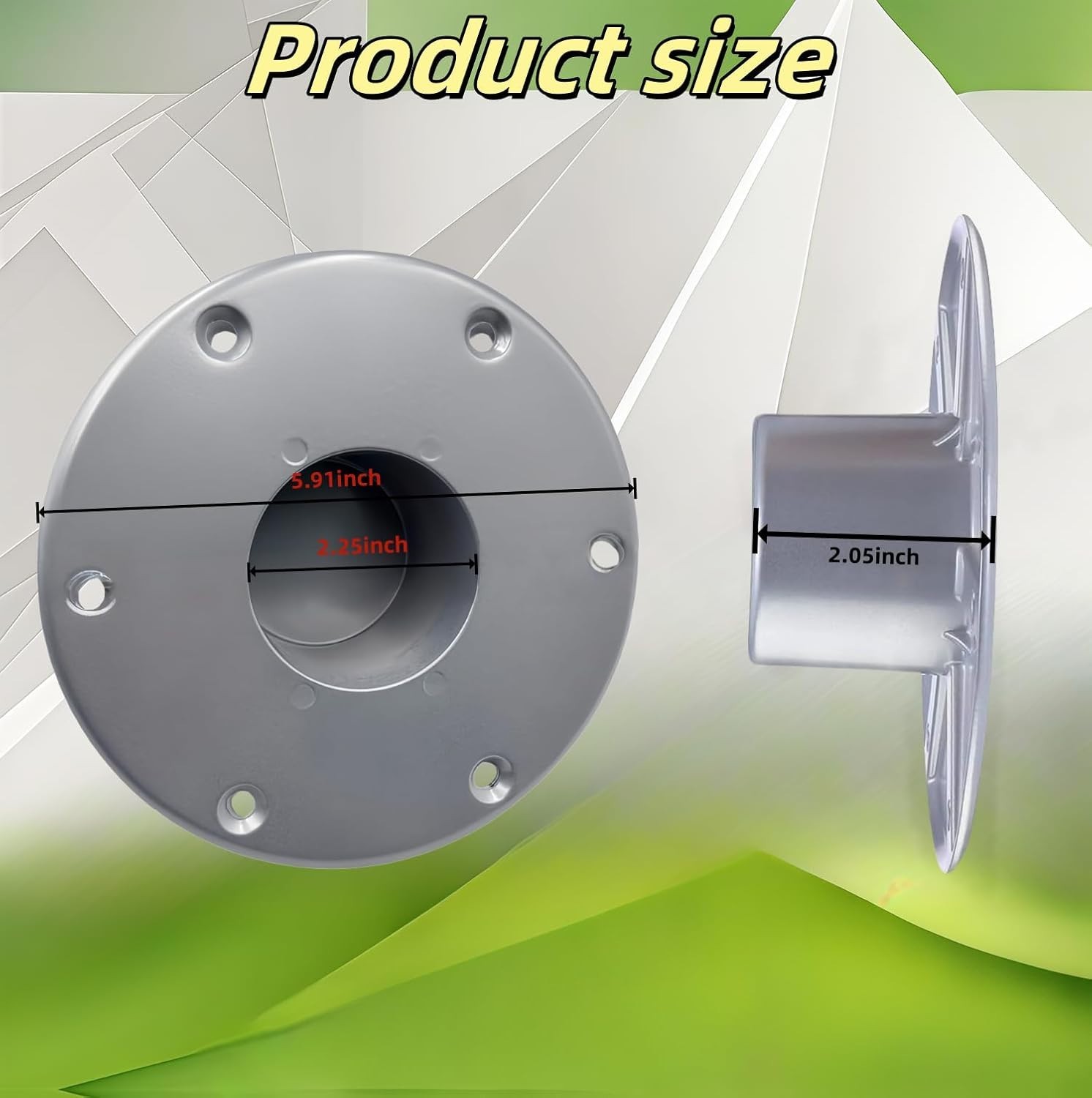 Durable RV Boat Table Base Mount - 5.91” Chrome Flange with Easy Installation