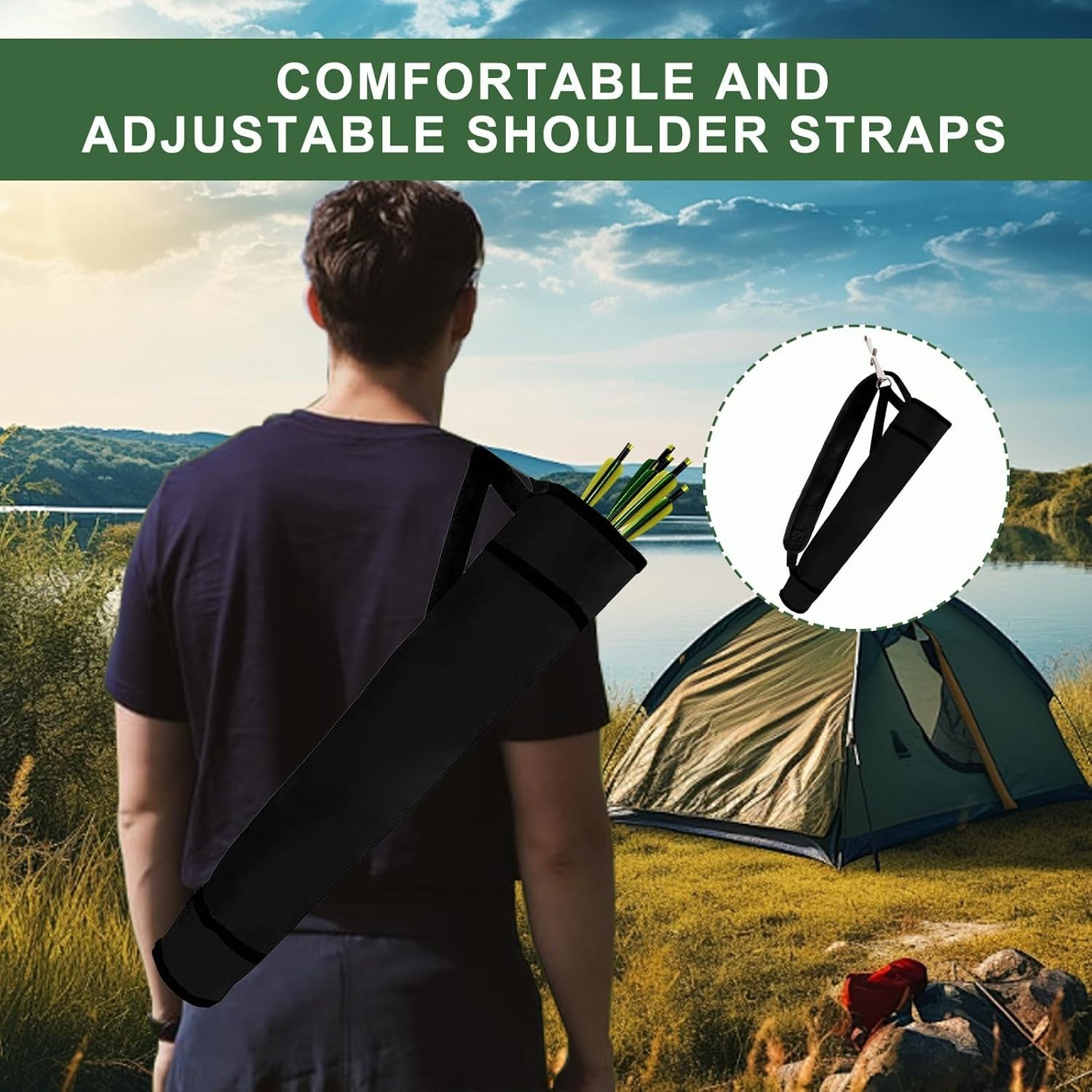 Archery Quiver Adjustable Arrow Backpack Bag Holder