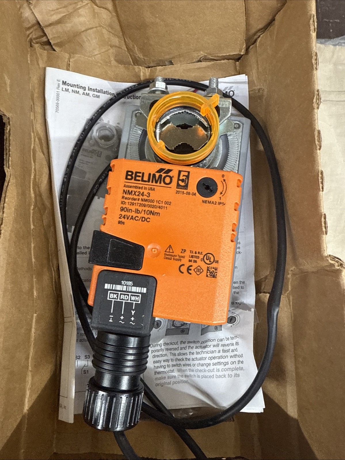 Belimo NMX24-3 : Non-Spring Return Damper Actuator, 24VAC/DC, 90 in-lb, On/Off