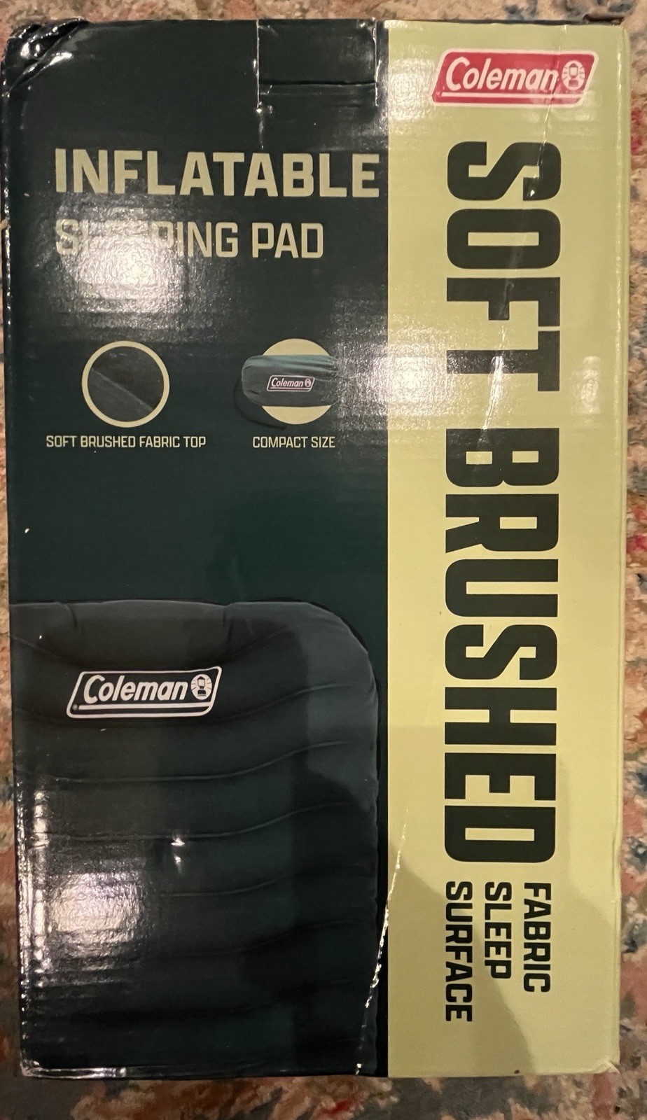 Coleman Cozy Inflatable Sleeping Pad Lightweight Warm Green Model 2227687