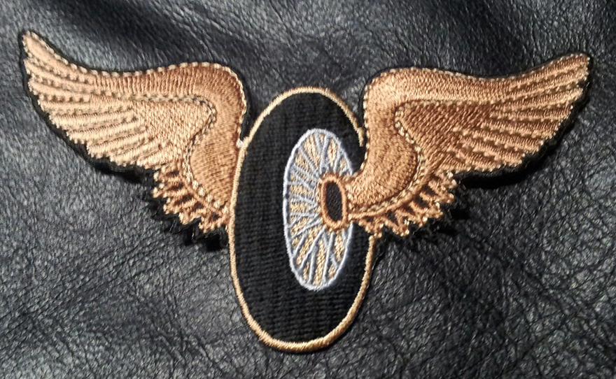 Flying Wheel Embroidered Biker Jacket, Vest Iron On 4.0 inch Patch(FLY1)