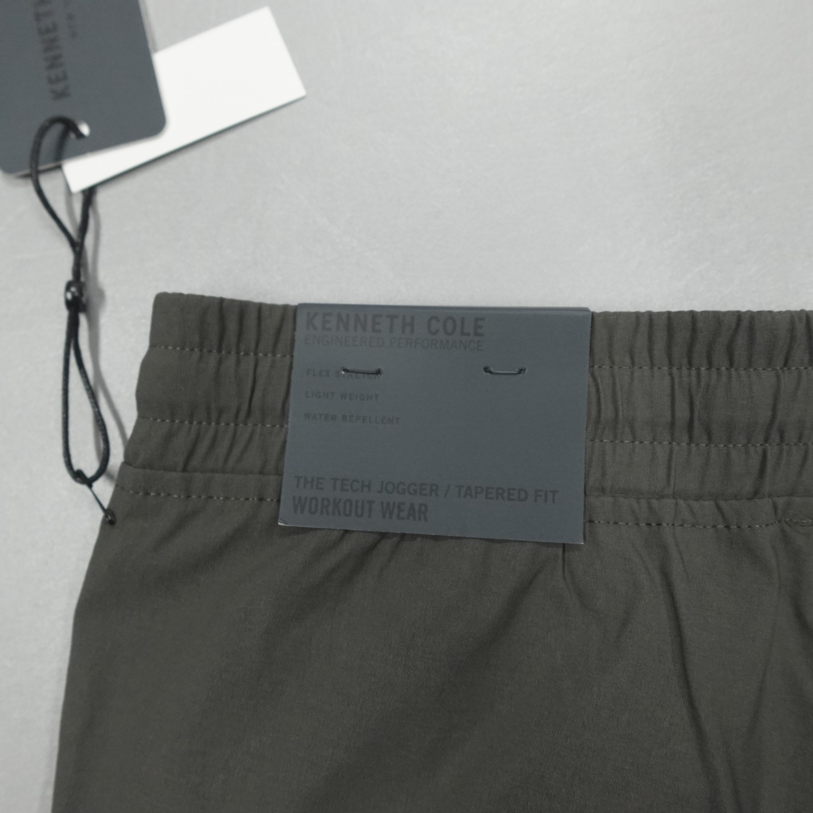 Kenneth Cole Performance Tech Jogger Cargo Tapered Woven Nylon Stretch Asphalt